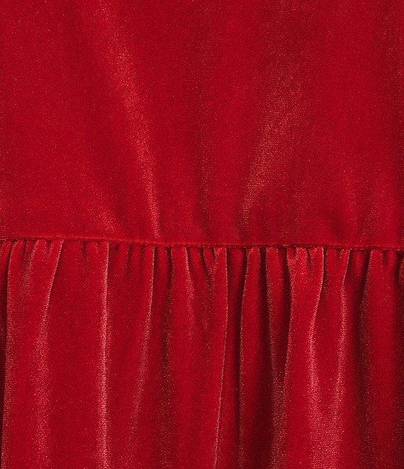 John Mark Ruffle Collar Velvet 3/4 Sleeve Pullover Product Image