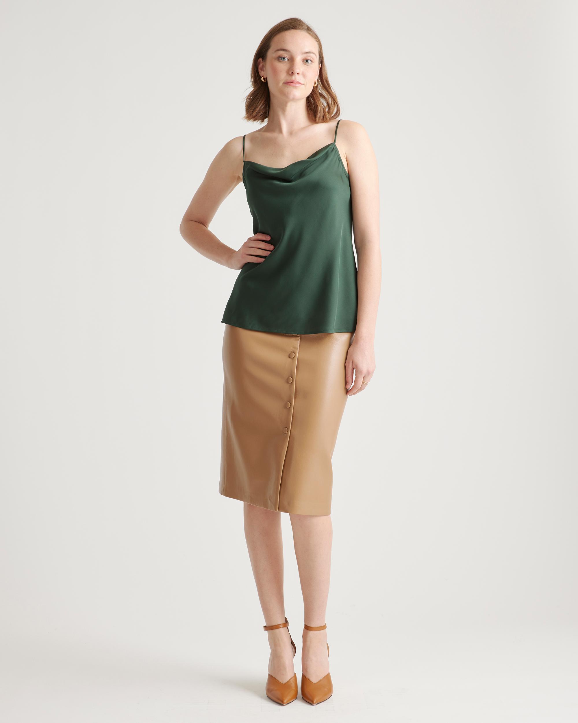 Quince | Women's Washable Stretch Silk Cowl Neck Cami Product Image