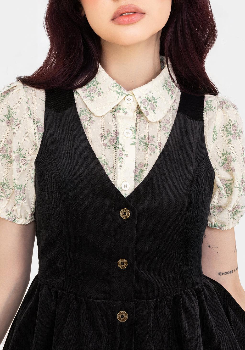 Iris Button Up Pinafore Mini Dress Product Image