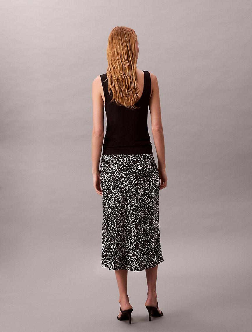 Printed Satin Midi Skirt  Product Image