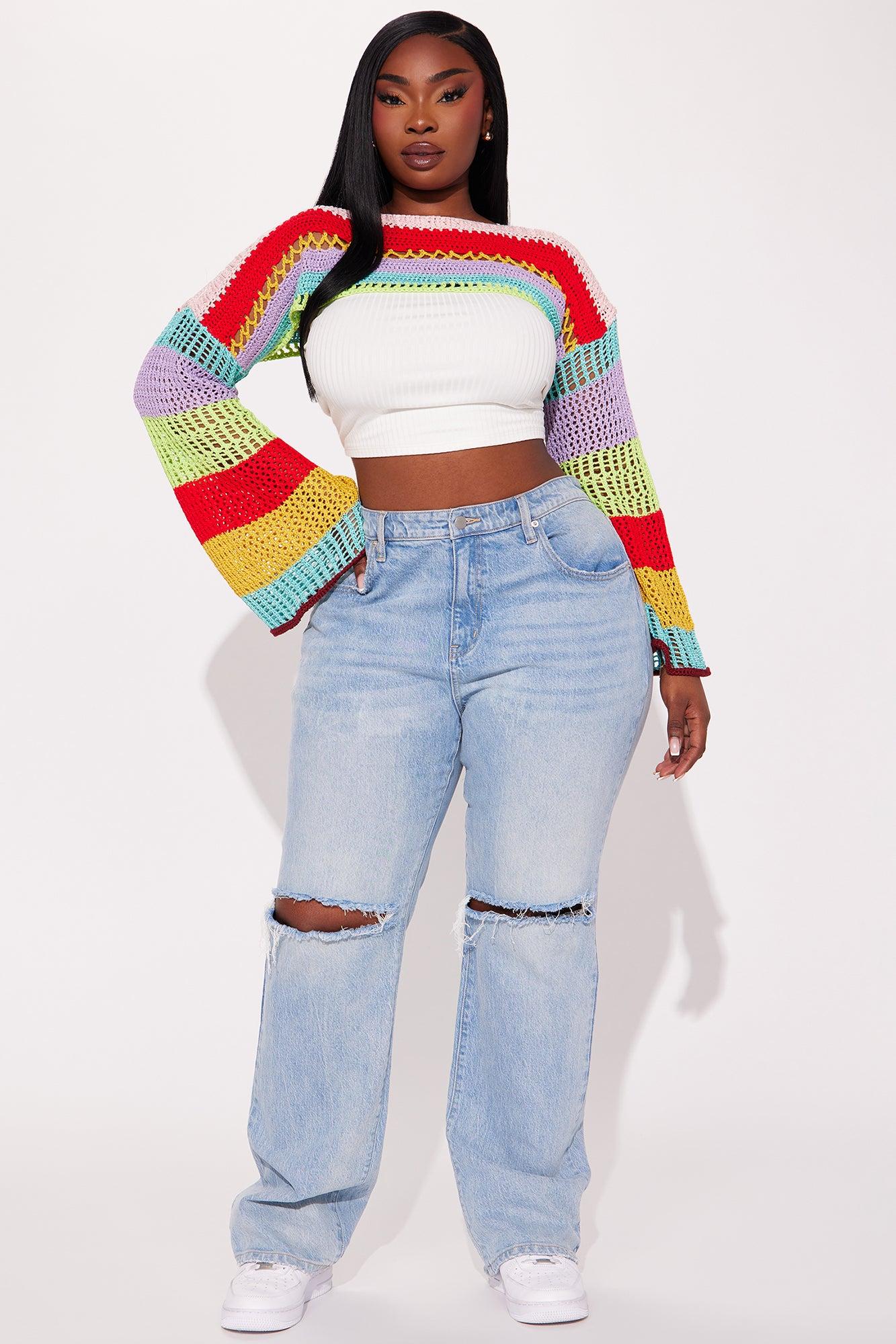 Taste The Rainbow Crochet Bolero - Multi Color Product Image