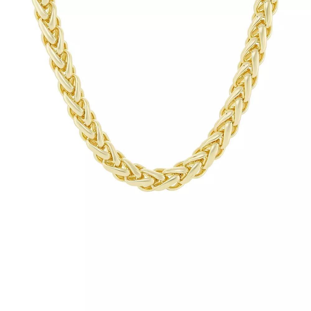 Emberly Gold Tone Polished Wheat Chain Necklace, Women's, Yellow Product Image