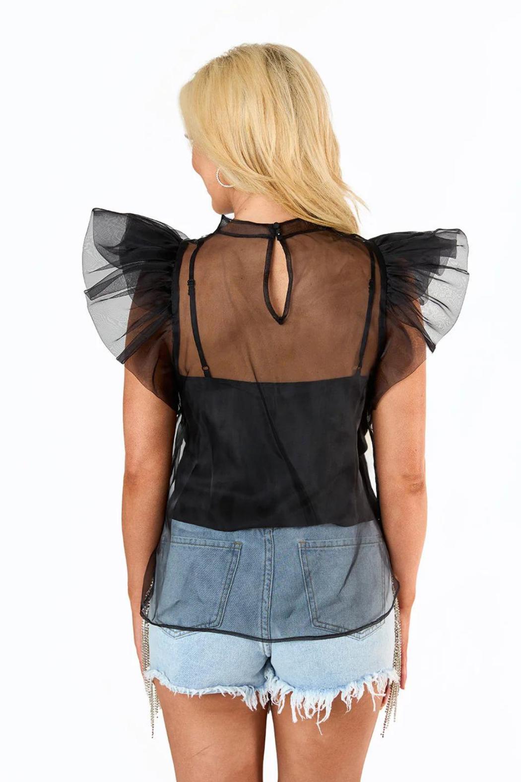 "Kaycee" Organza Ruffle Top Product Image