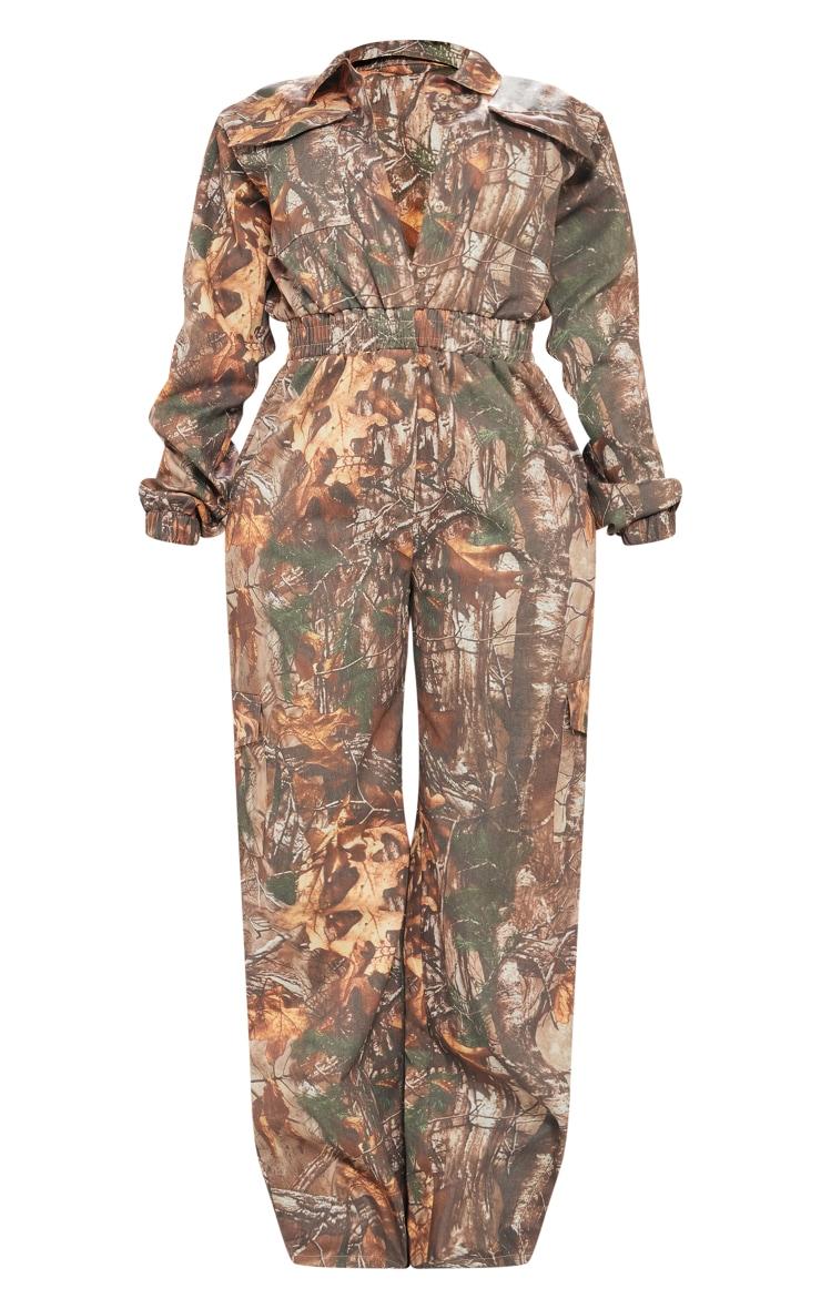 Shape Khaki Camo Printed Elasticated Waist Jumpsuit Product Image