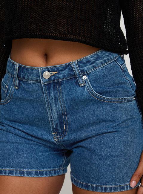 Saldana Shorts Mid Blue Denim Petite Product Image