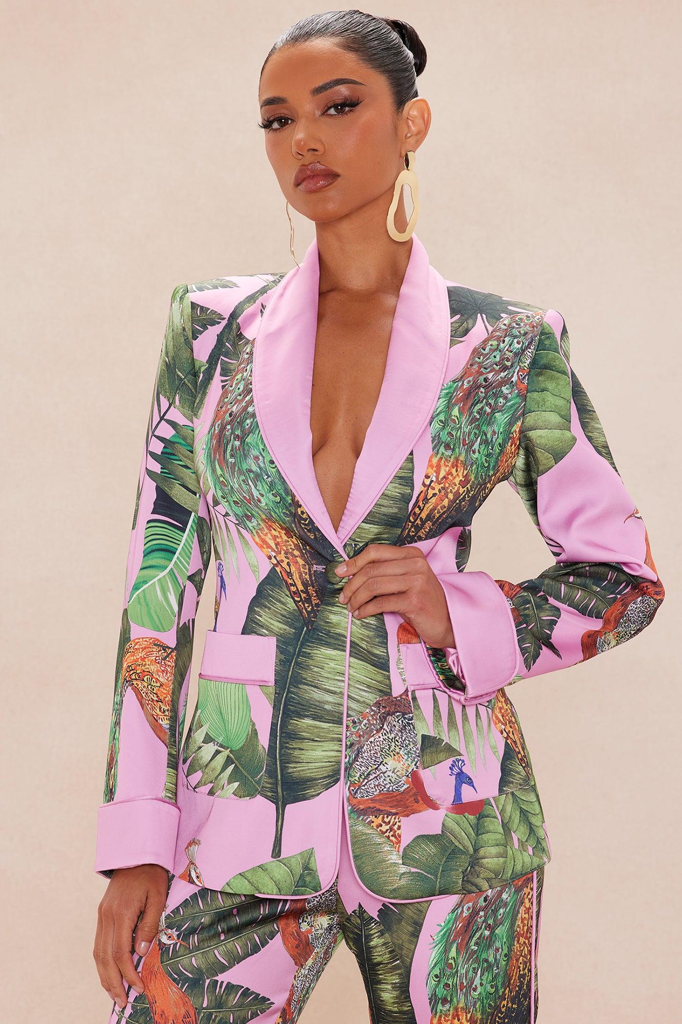 Private Island Satin Suit Set - Pink/combo Female Product Image