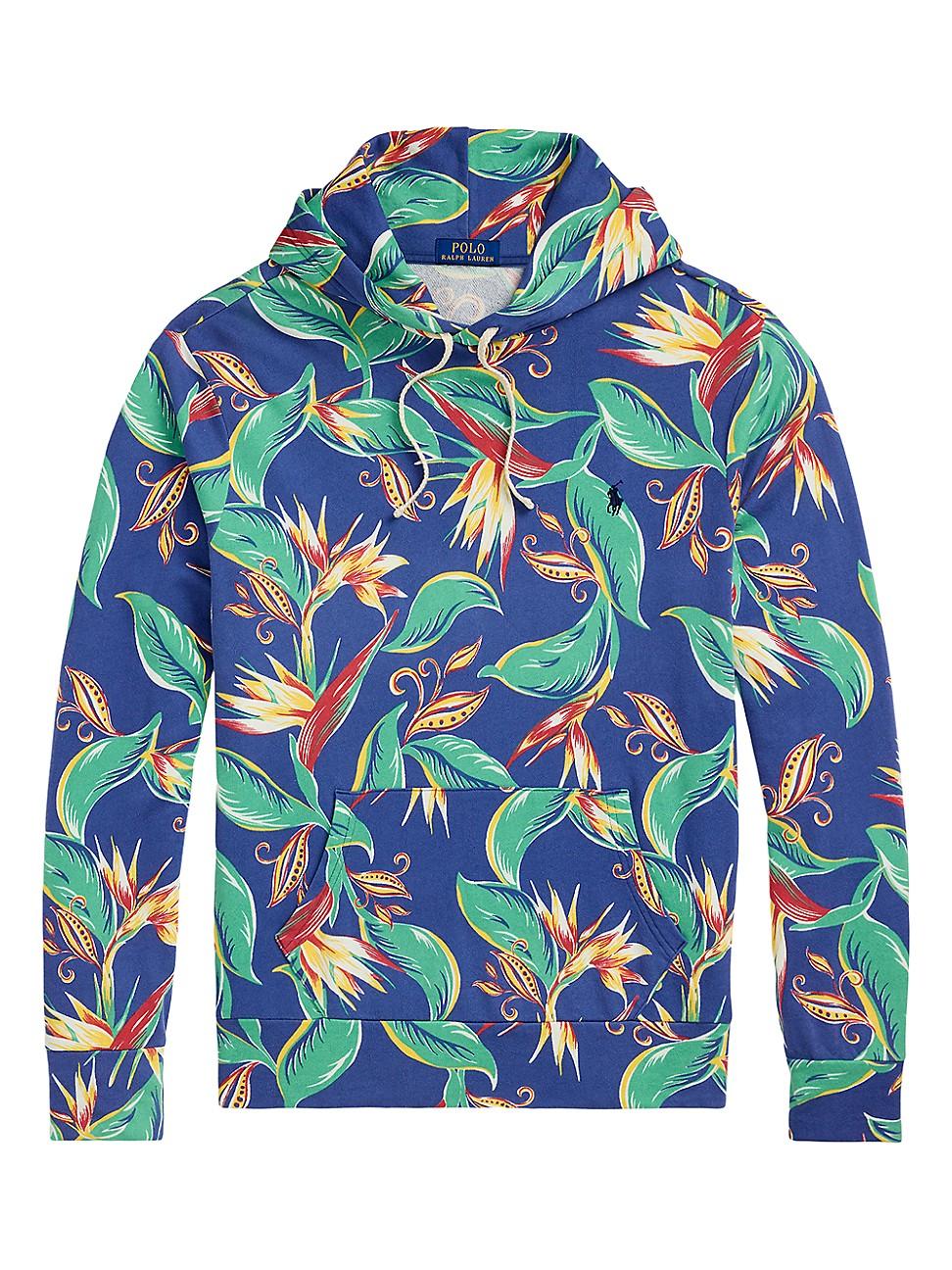 Mens Tropical Spa Floral Cotton Terry Hoodie Product Image
