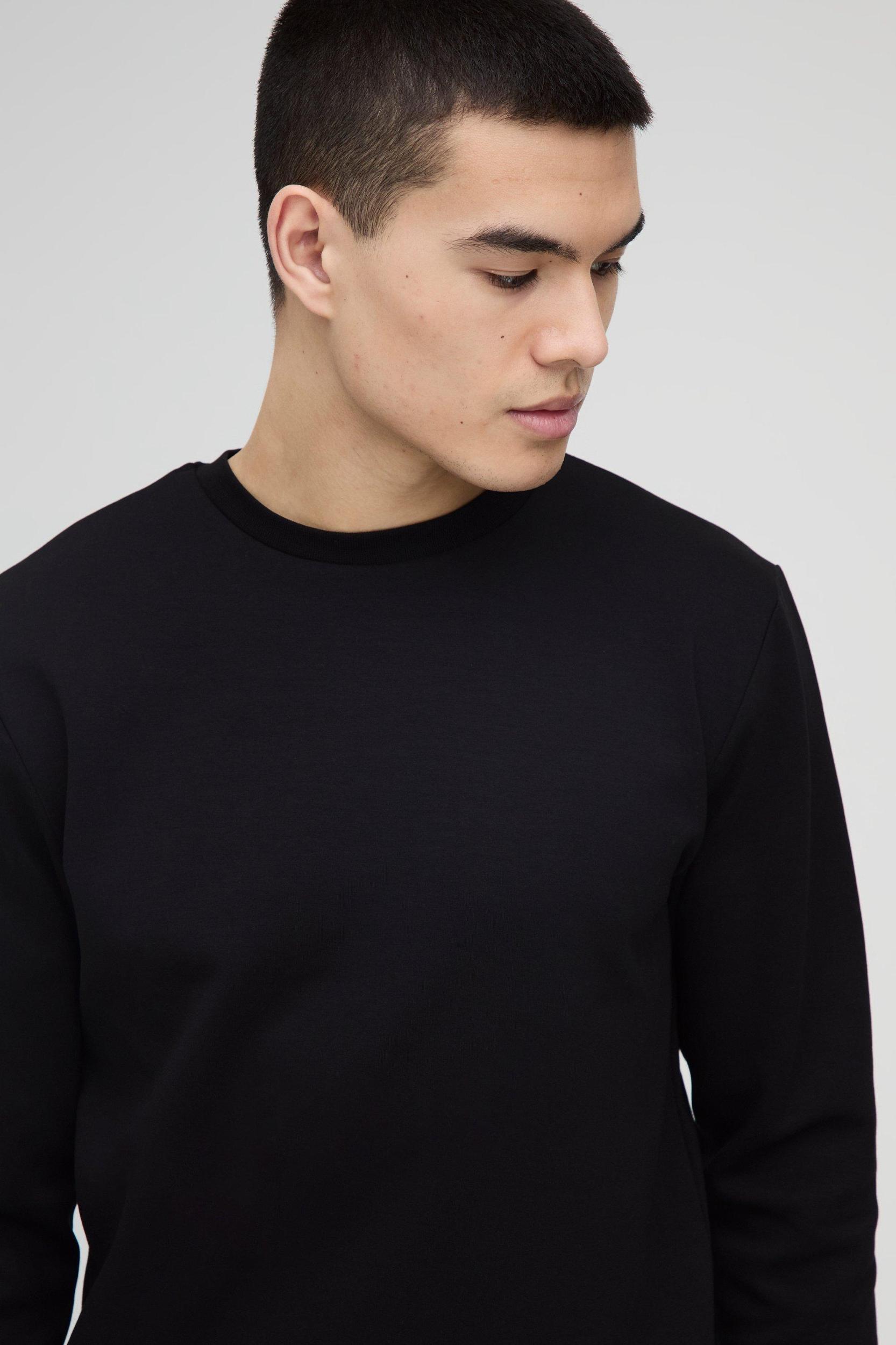 Slim Fit Peached Sweat | boohooMAN USA Product Image