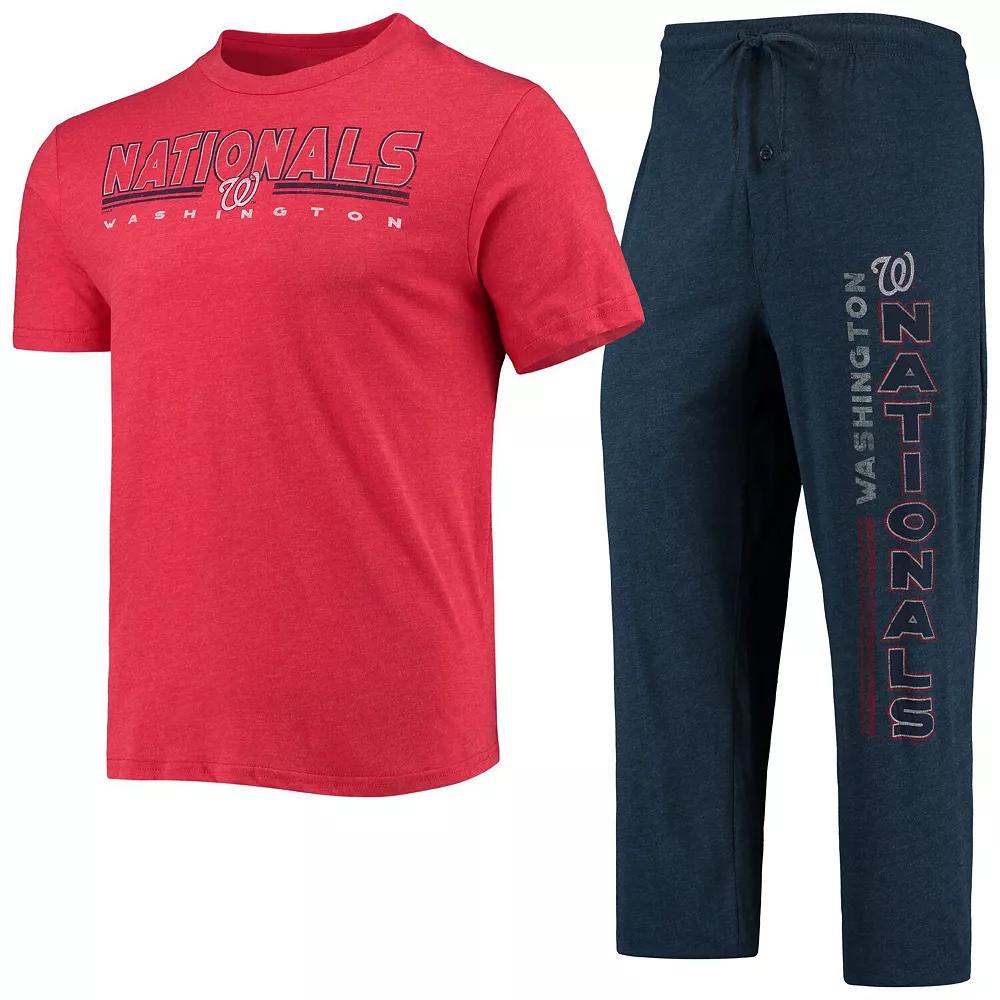 Men's Concepts Sport Navy/Red Washington Nationals Meter T-Shirt and Pants Sleep Set, Size: 2XL, Blue Product Image