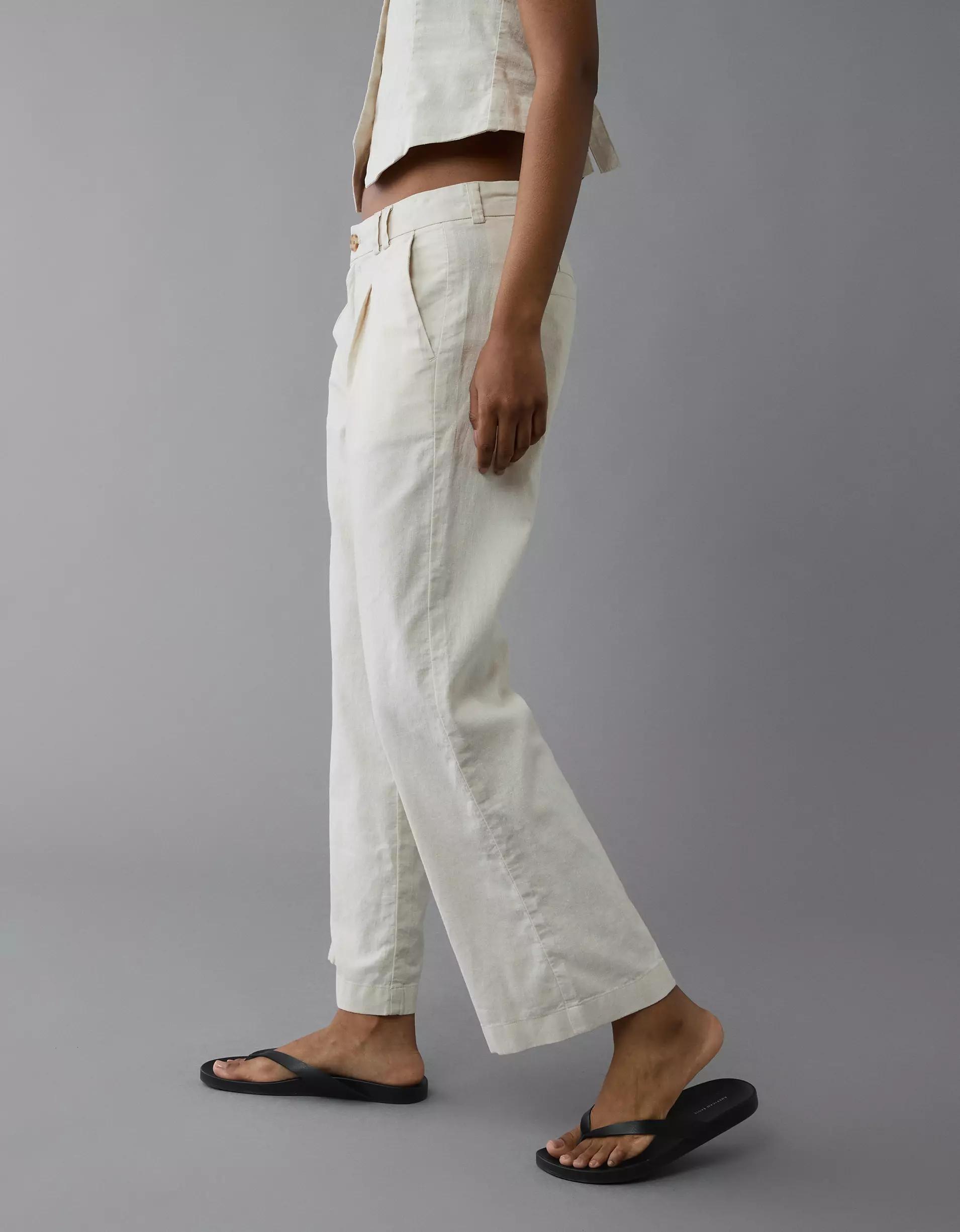 AE Linen-Blend Stovepipe Crop Trouser Product Image
