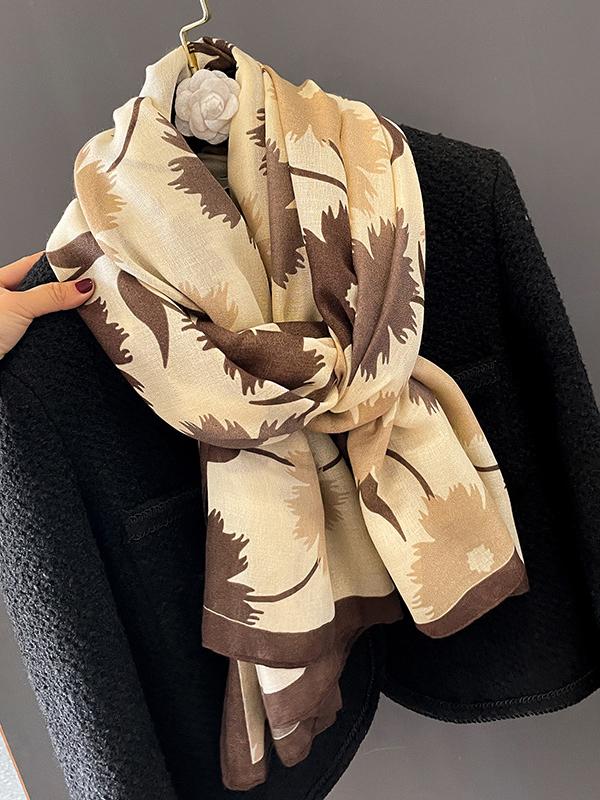 Vintage Floral Printed Shawl&Scarf Product Image