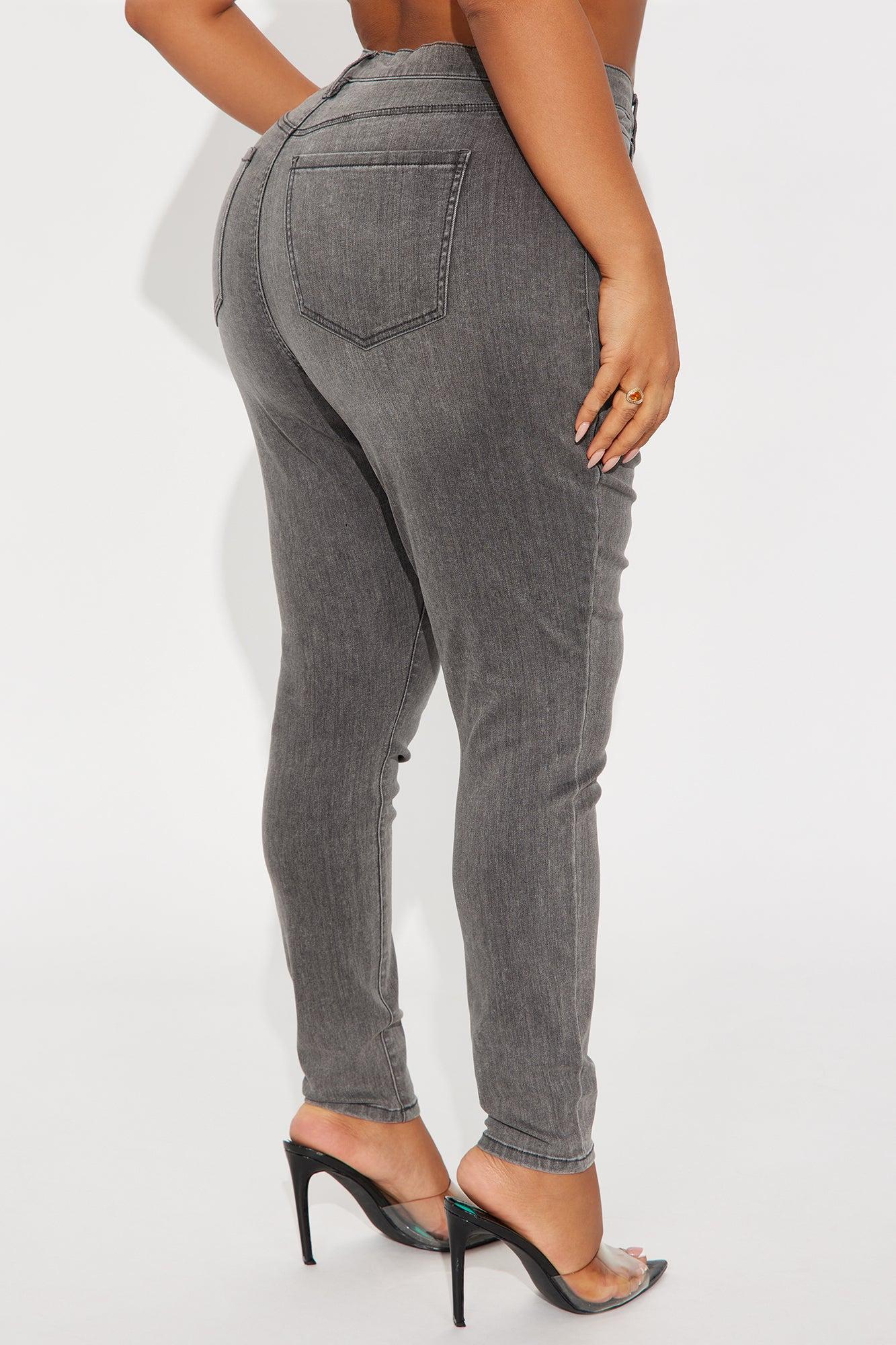 Deluxe Soft Stretch High Rise Skinny Jeans - Grey Female Product Image