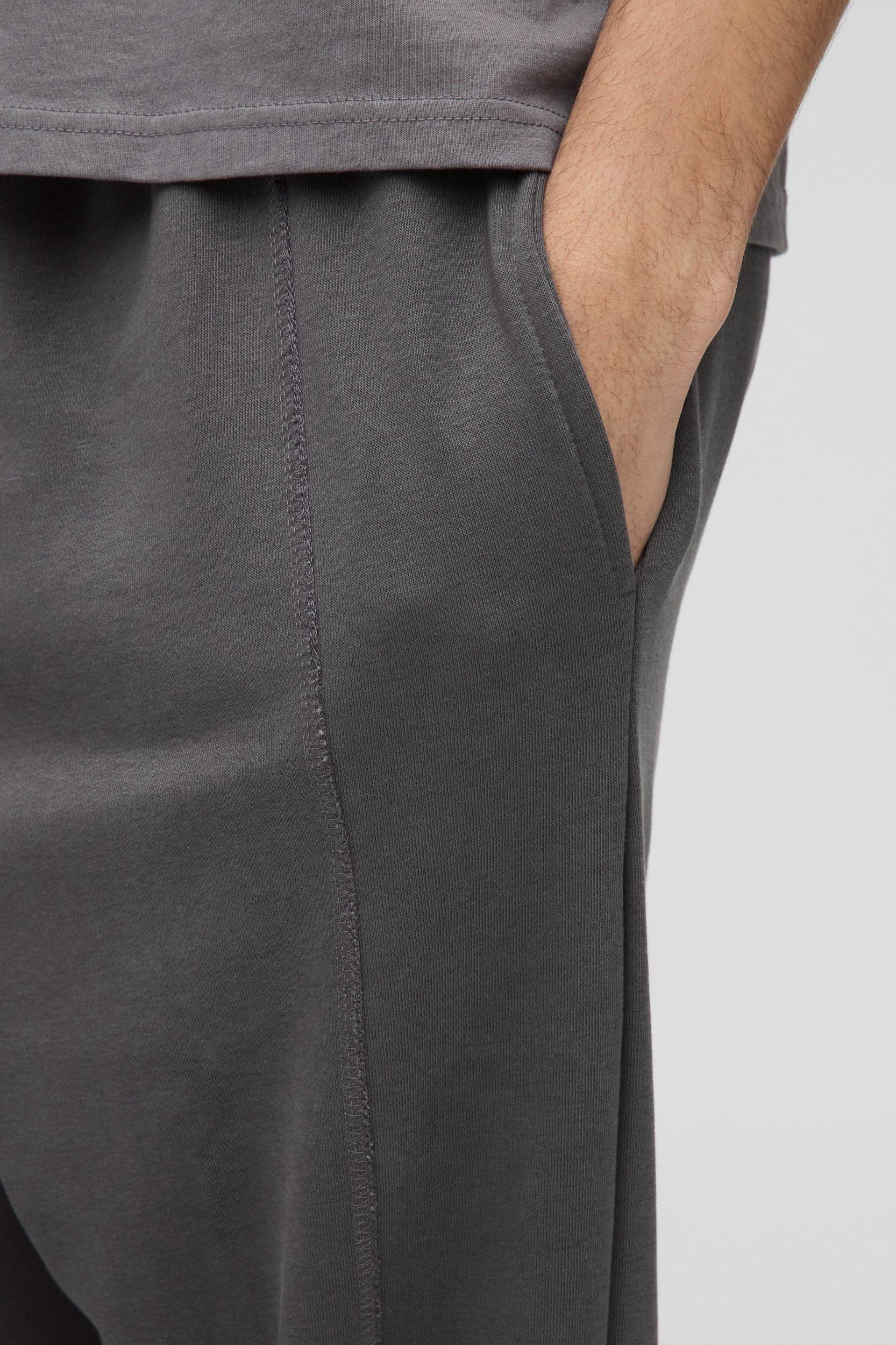 Loose Fit Drop Crotch Loopback Sweatpants | boohooMAN USA Product Image