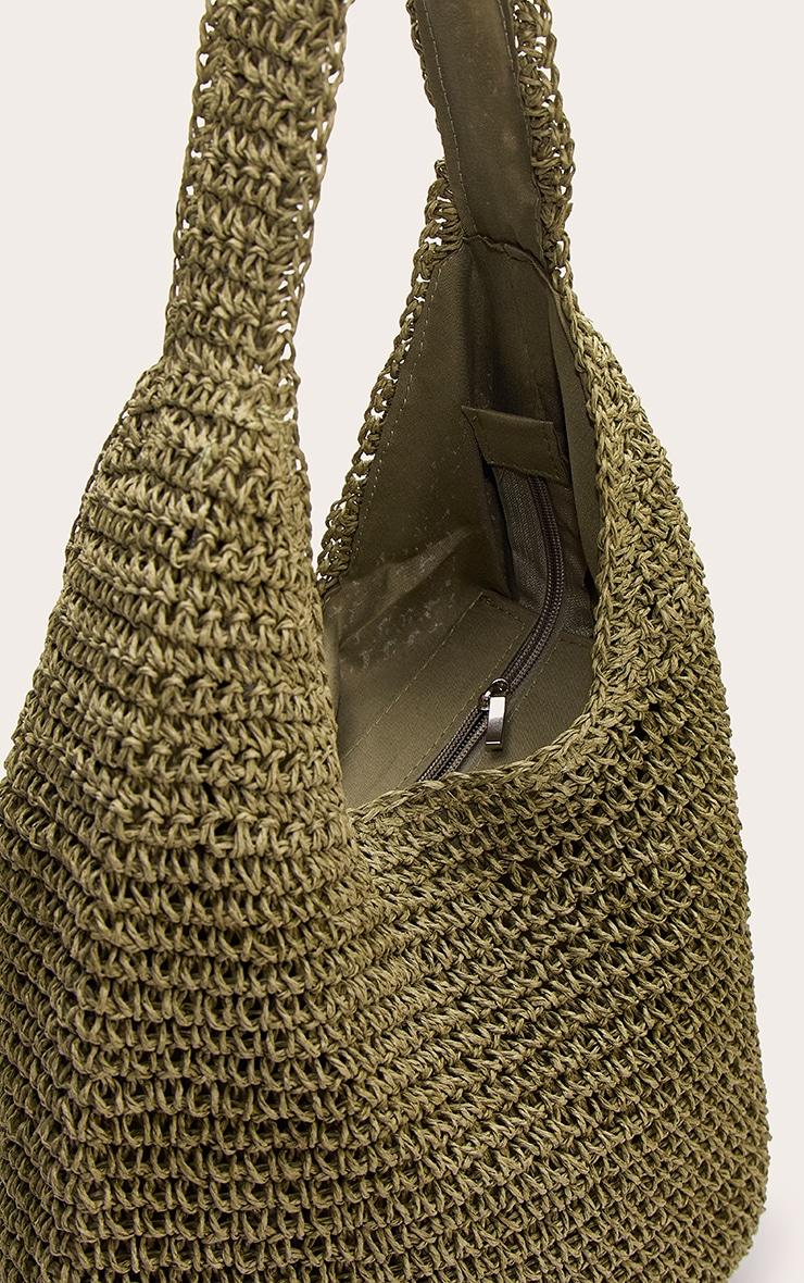 Olive Raffia Shoulder Bag Product Image
