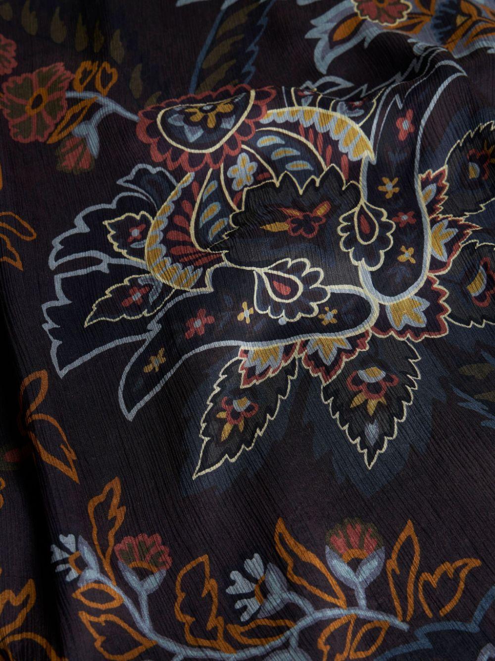 paisley printed silk dress Product Image