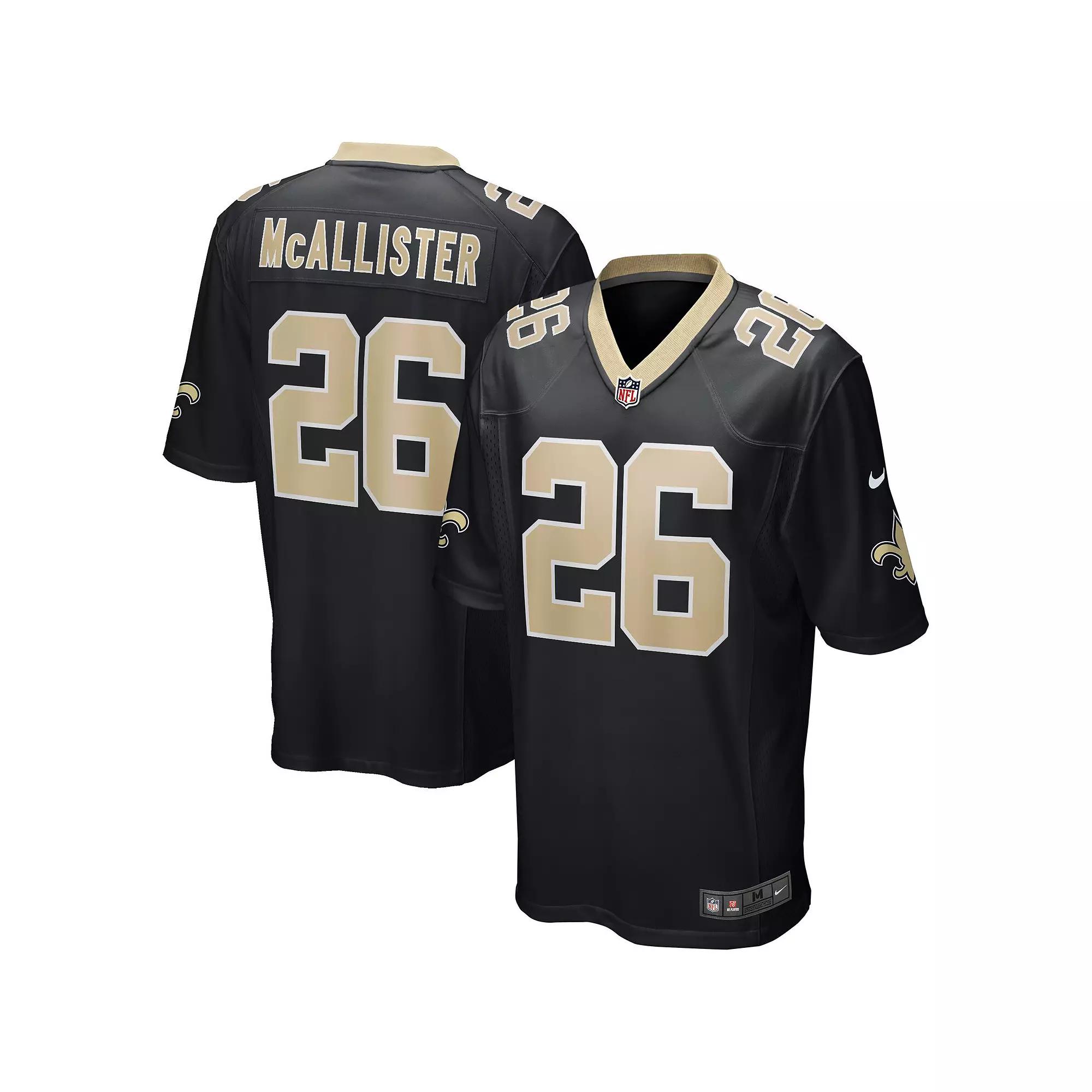 Men's Nike Deuce McAllister Black New Orleans Saints Game Retired Player Jersey,  Product Image