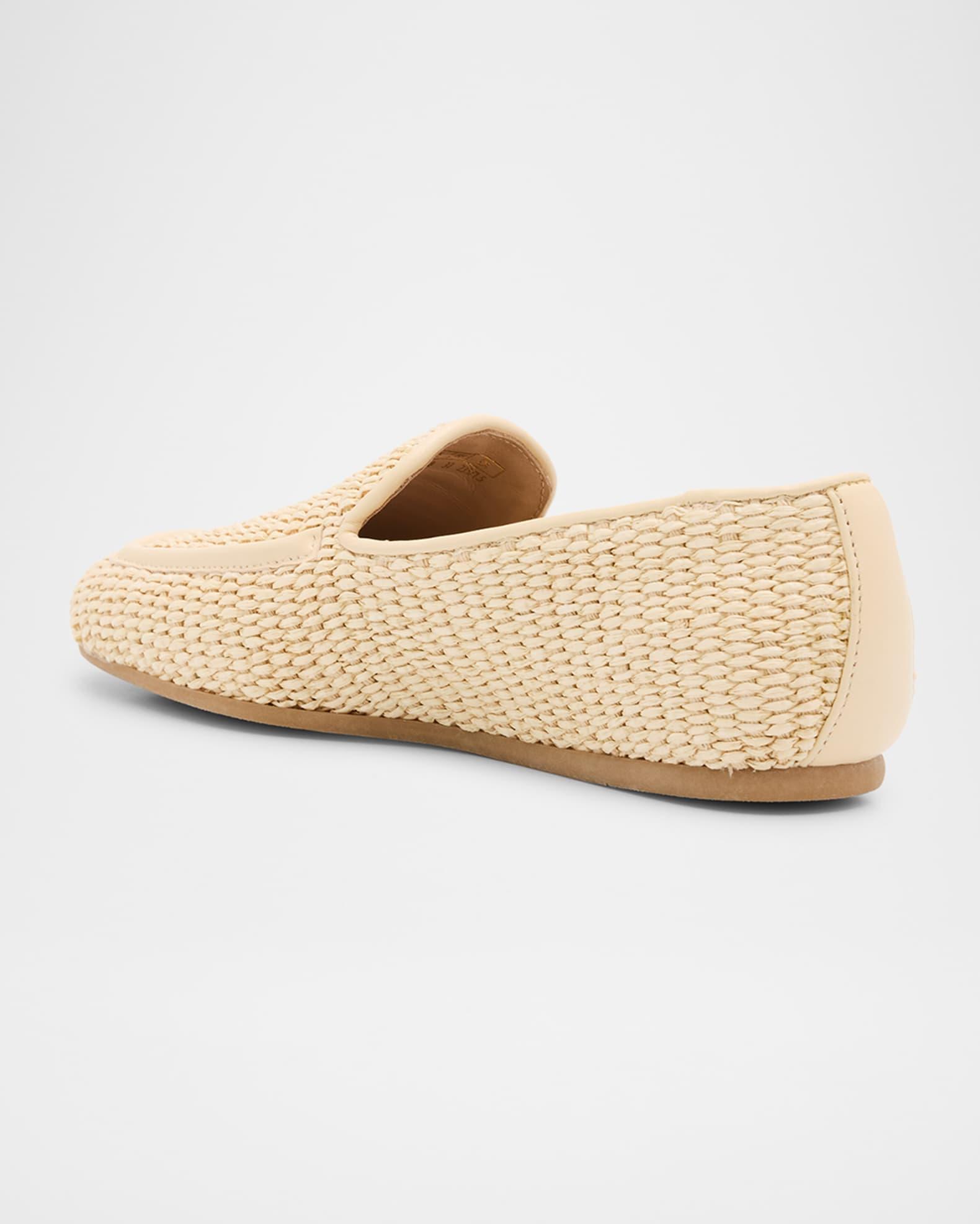 Lee Woven Raffia Slip-On Loafers Product Image
