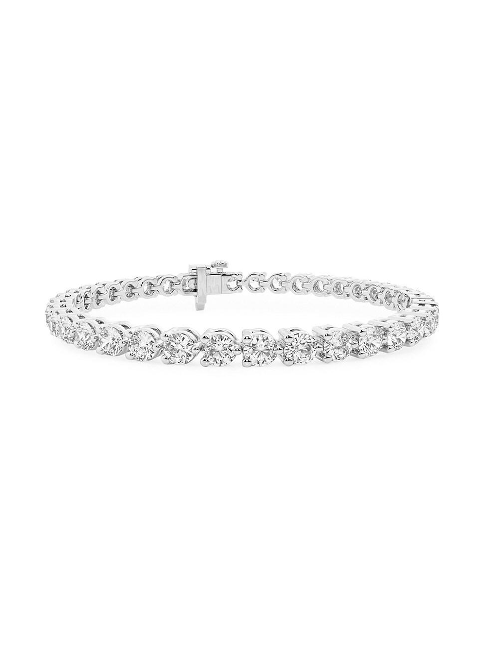 Womens Platinum & Round Lab-Grown Diamond 3-Prong Tennis Bracelet/1.00-10.00 TCW Product Image