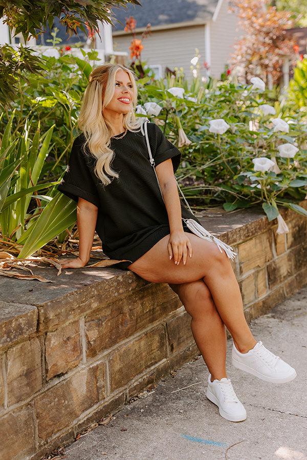 Coffee And Chit Chat Shift Top in Black Curves Product Image