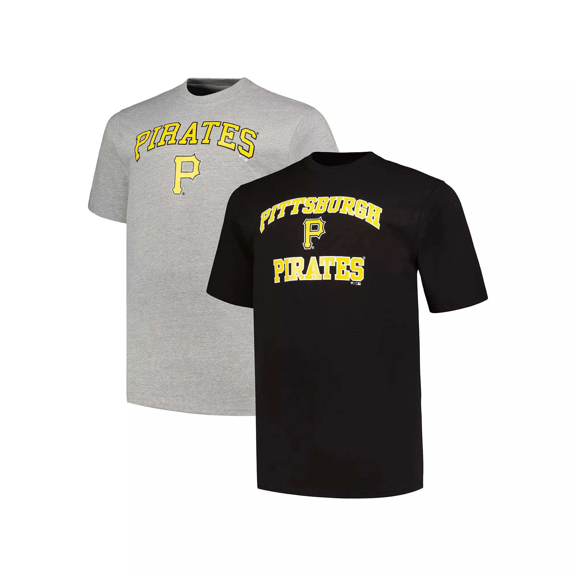 Men's Profile Black/Heather Gray Pittsburgh Pirates Big & Tall T-Shirt Combo Pack, Size: 2XB Product Image