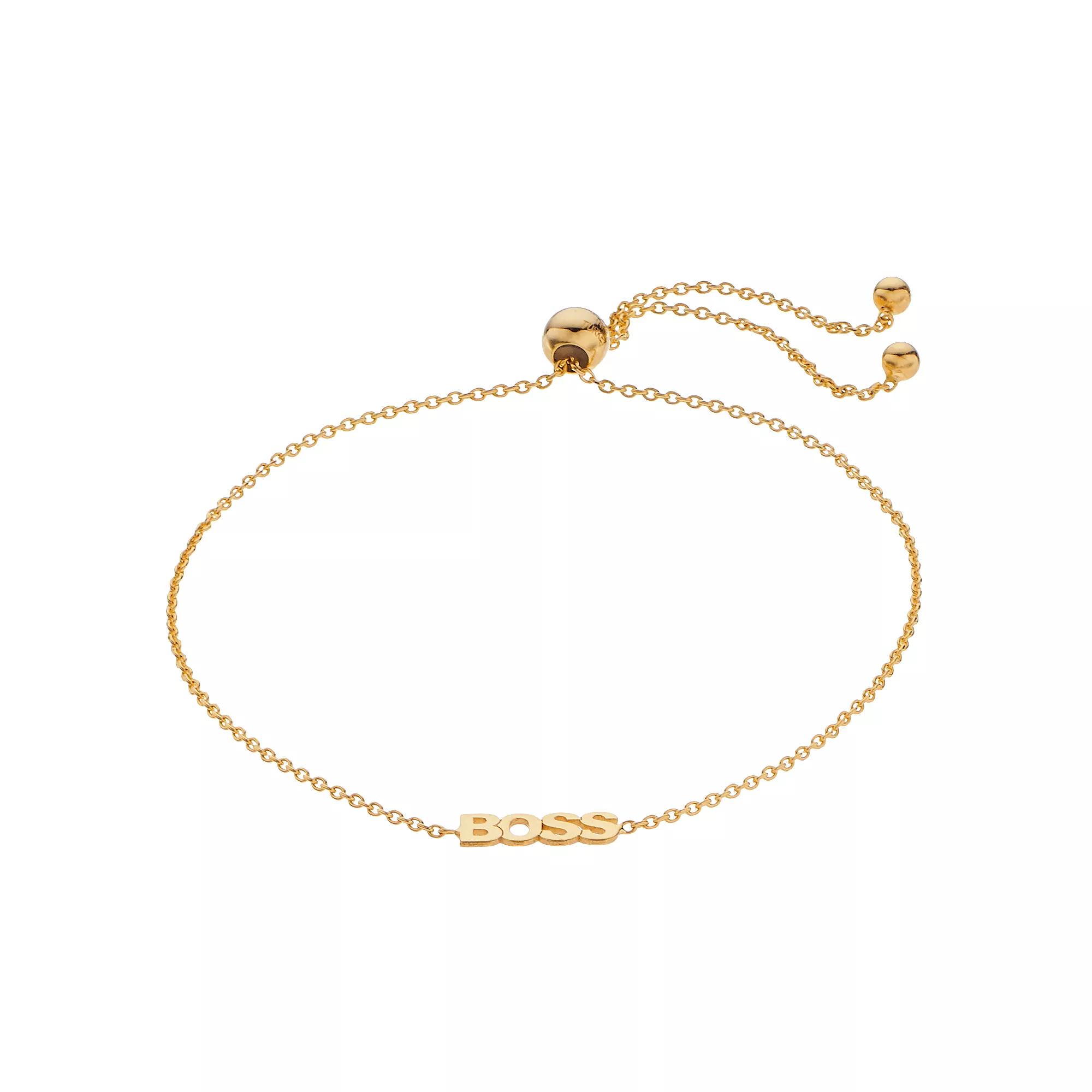 14k Gold "Boss" Link Lariat Bracelet, Women's, Size: 9.5" Product Image