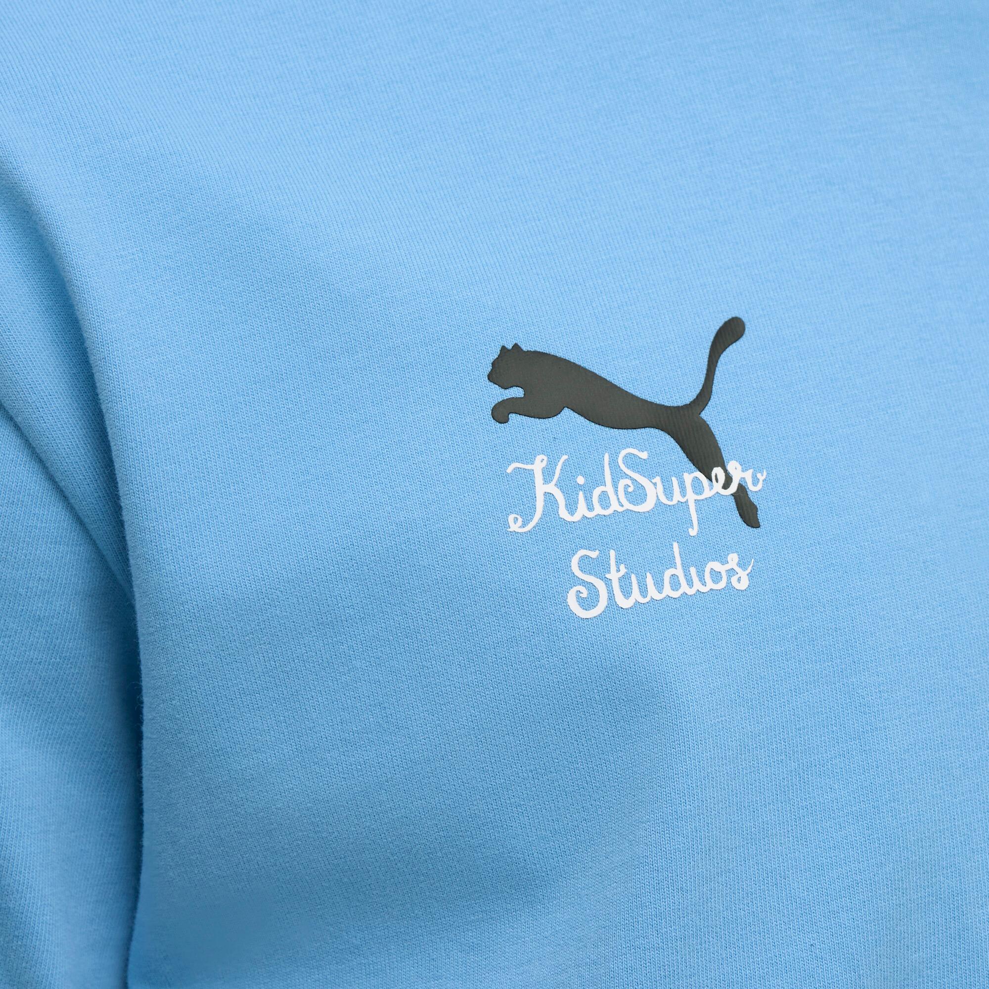 PUMA KIDSUPER x MANCHESTER CITY Graphic T-Shirt Men in Team Light Blue/Black Product Image