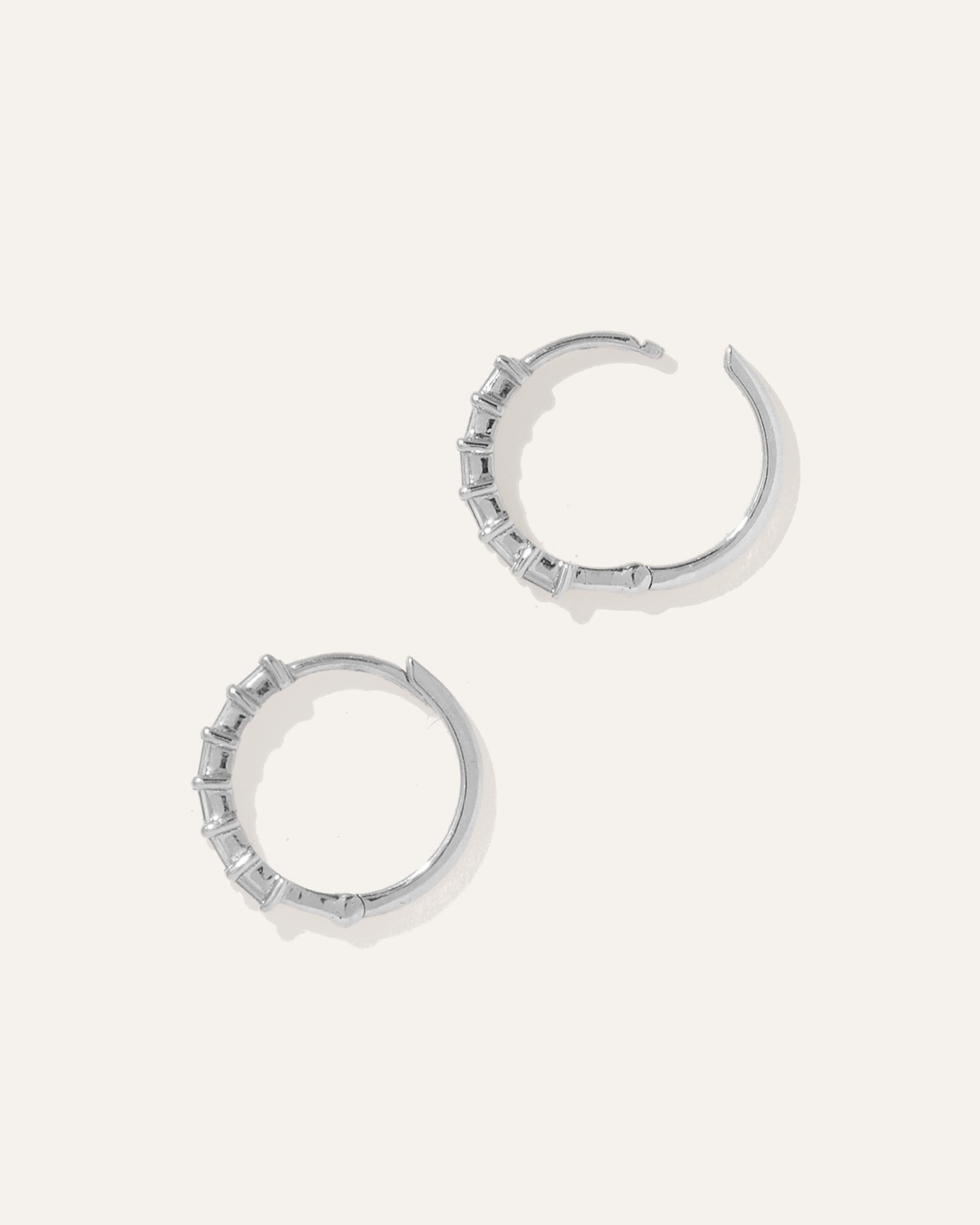 Quince | Women's 14K Gold Diamond Baguette Huggies Product Image