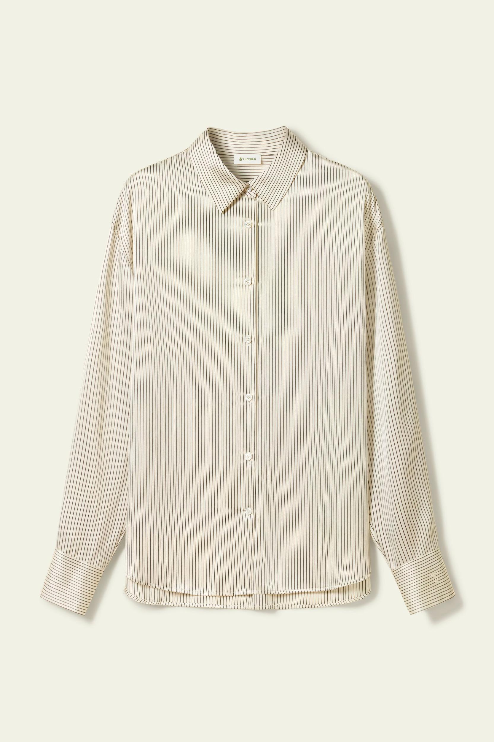 Silk Charmeuse Pinstripe Shirt Product Image