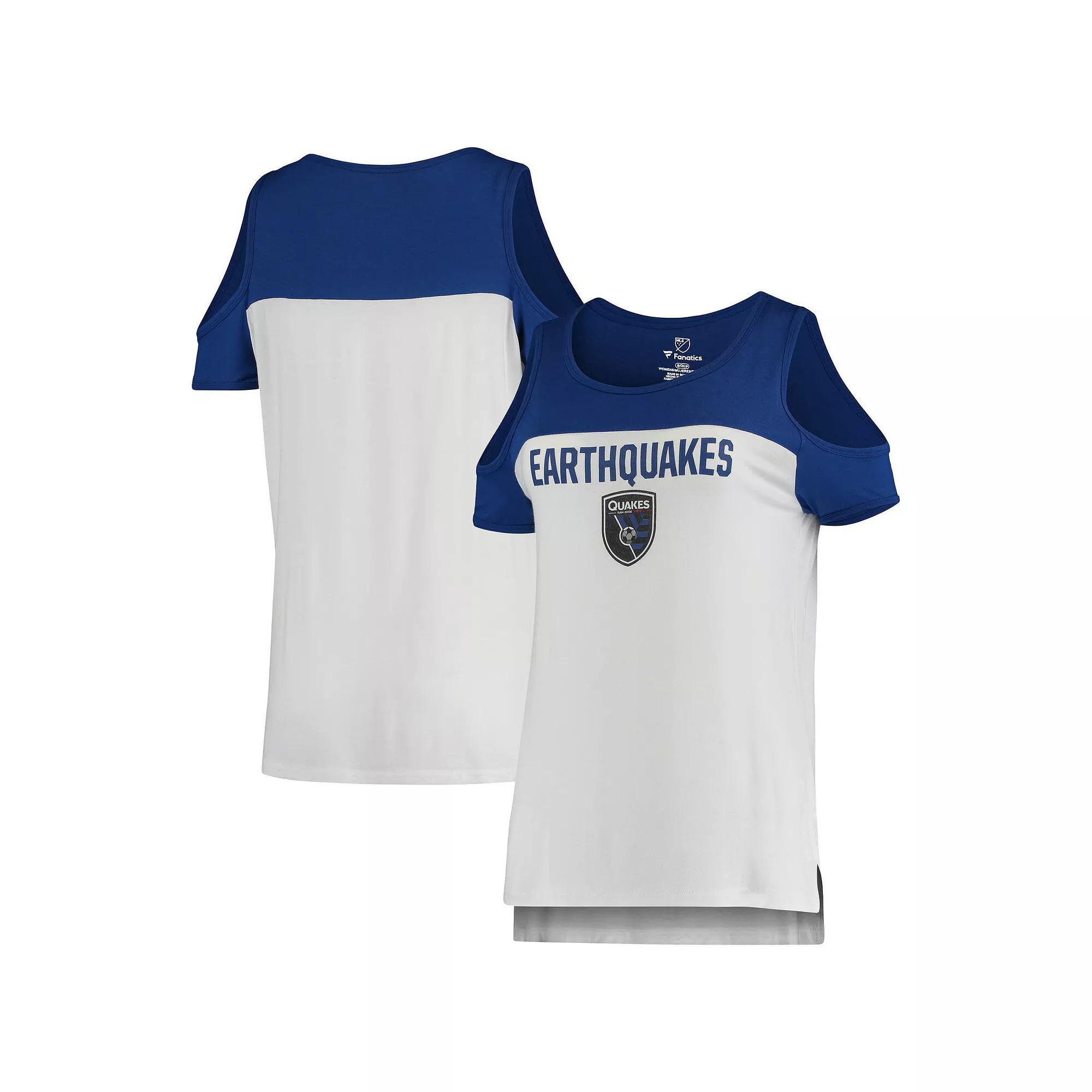 Women's Fanatics Branded White San Jose Earthquakes Iconic Pure Dedication Cold Shoulder T-Shirt, Size: Large, Sje White Product Image