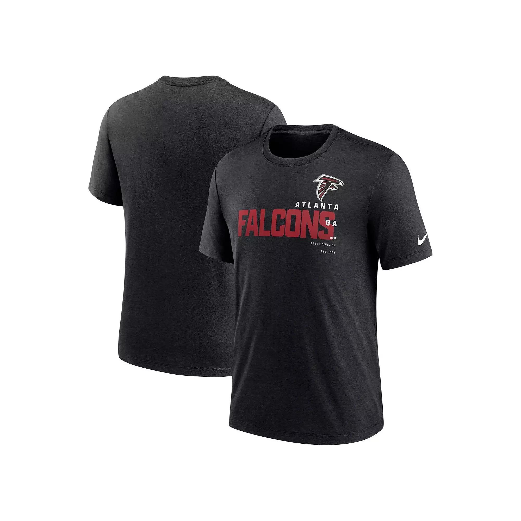 Men's Nike Heather Black Atlanta Falcons Team Tri-Blend T-Shirt,  Product Image