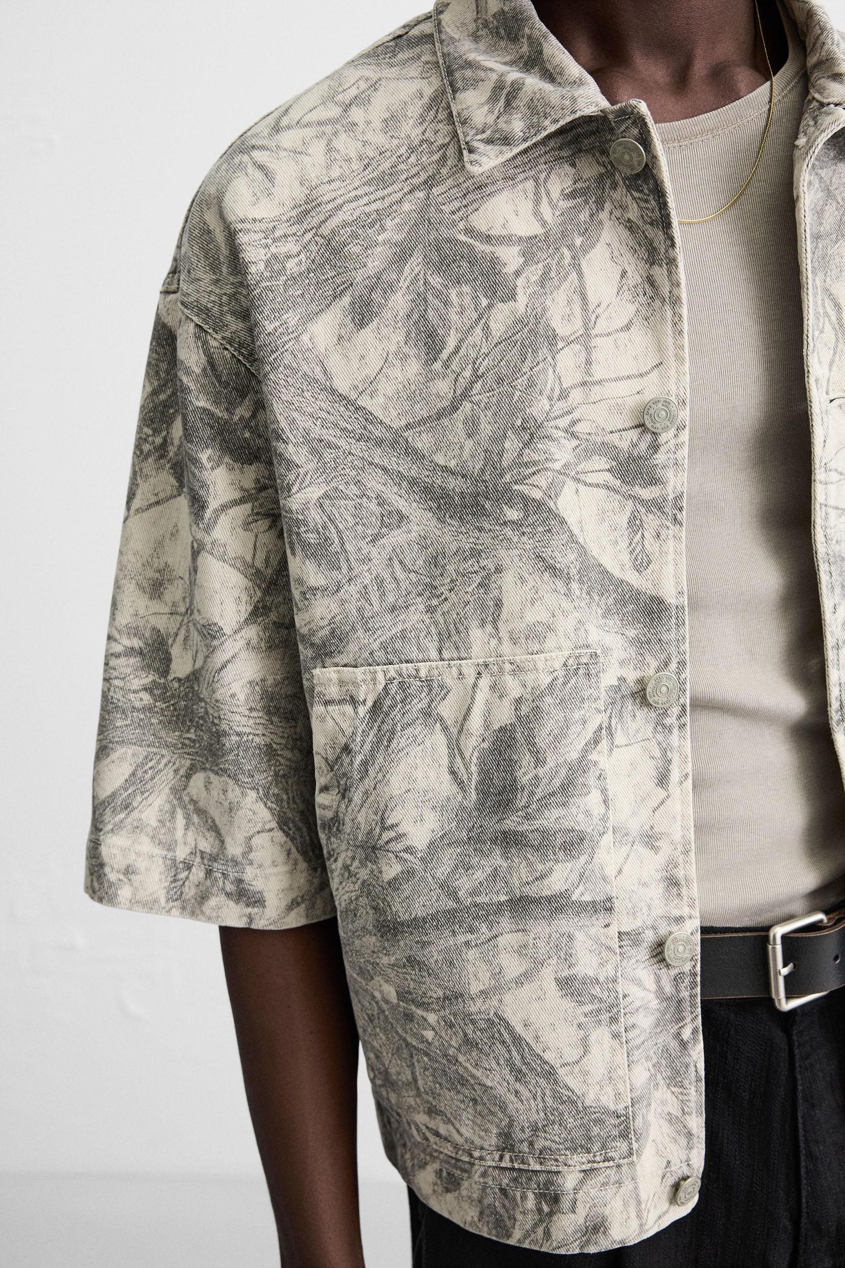 WASHED ABSTRACT PRINT OVERSHIRT Product Image