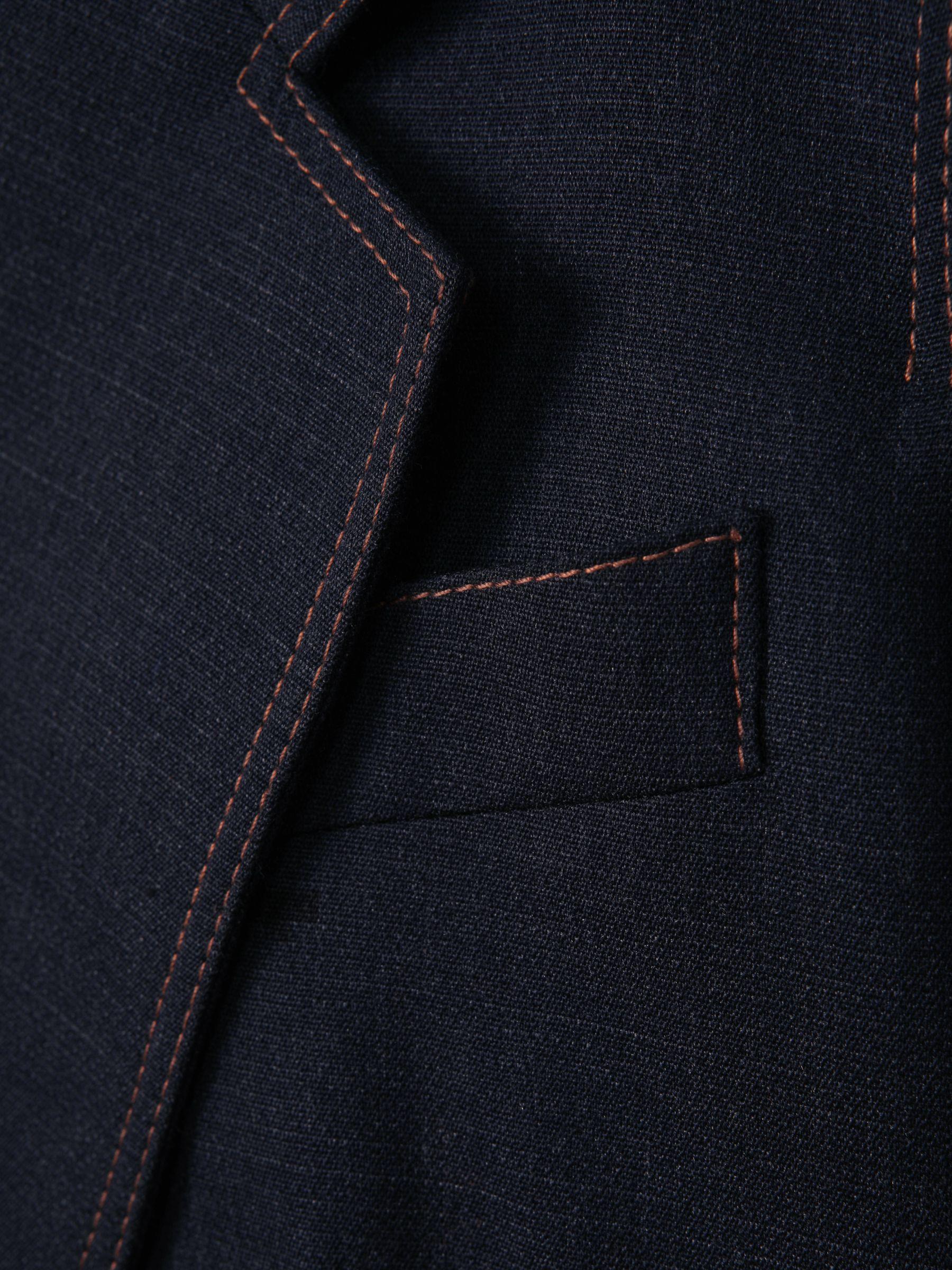 Wool Blend Denim Look Suit Blazer in Navy Product Image
