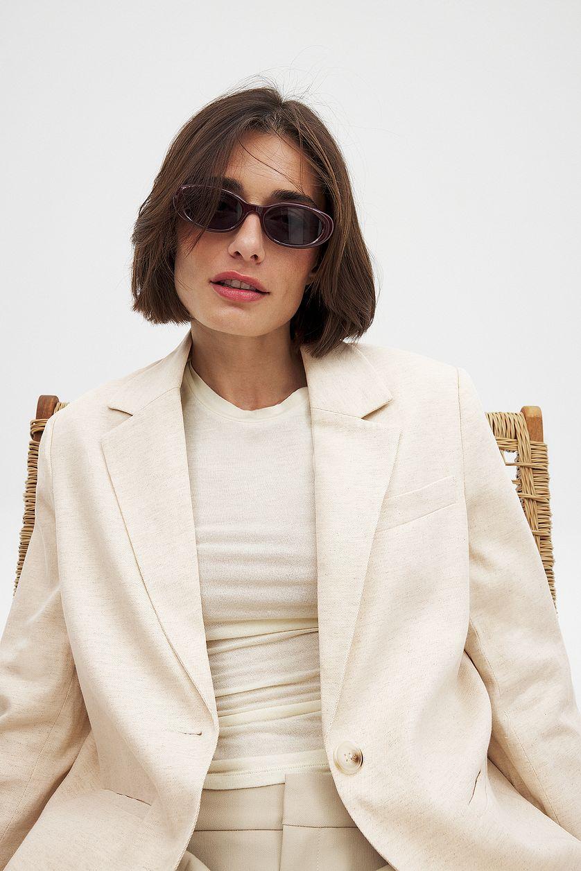 Oversized Tailored Linen Blazer Product Image