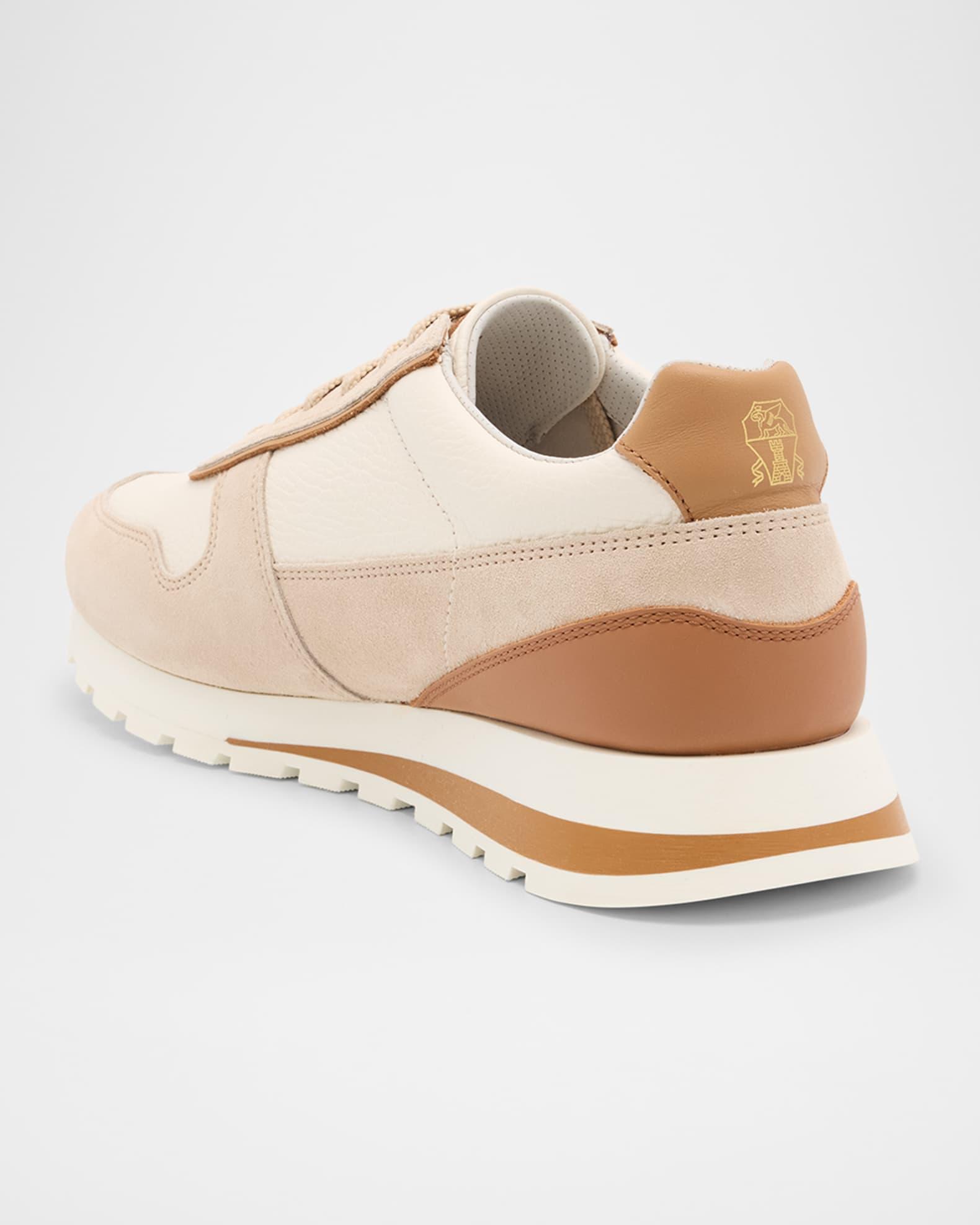 Men's Leather and Suede Runner Sneakers Product Image