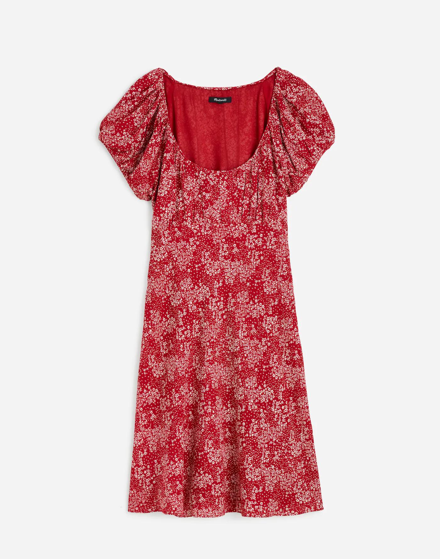 Ruched Scoopneck Mini Dress in Floral Product Image