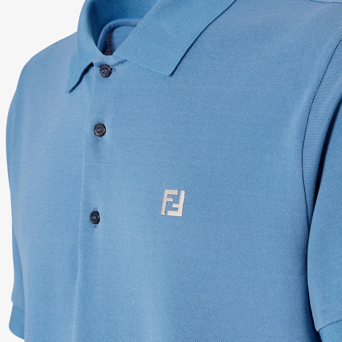 Polo shirtLight blue piqué polo shirt Product Image