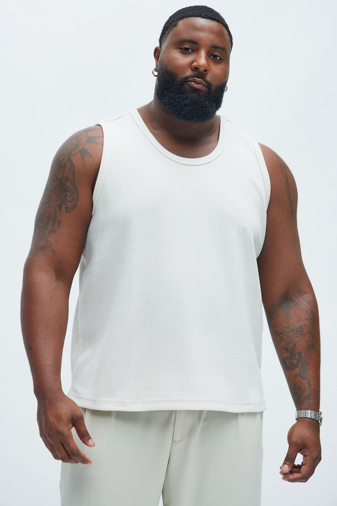Dudley Textured Relaxed Tank - Off White Product Image
