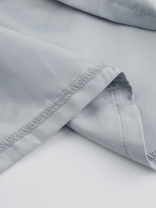 Long Sleeves Loose Solid Color Split-Joint High-Neck Blouses Product Image