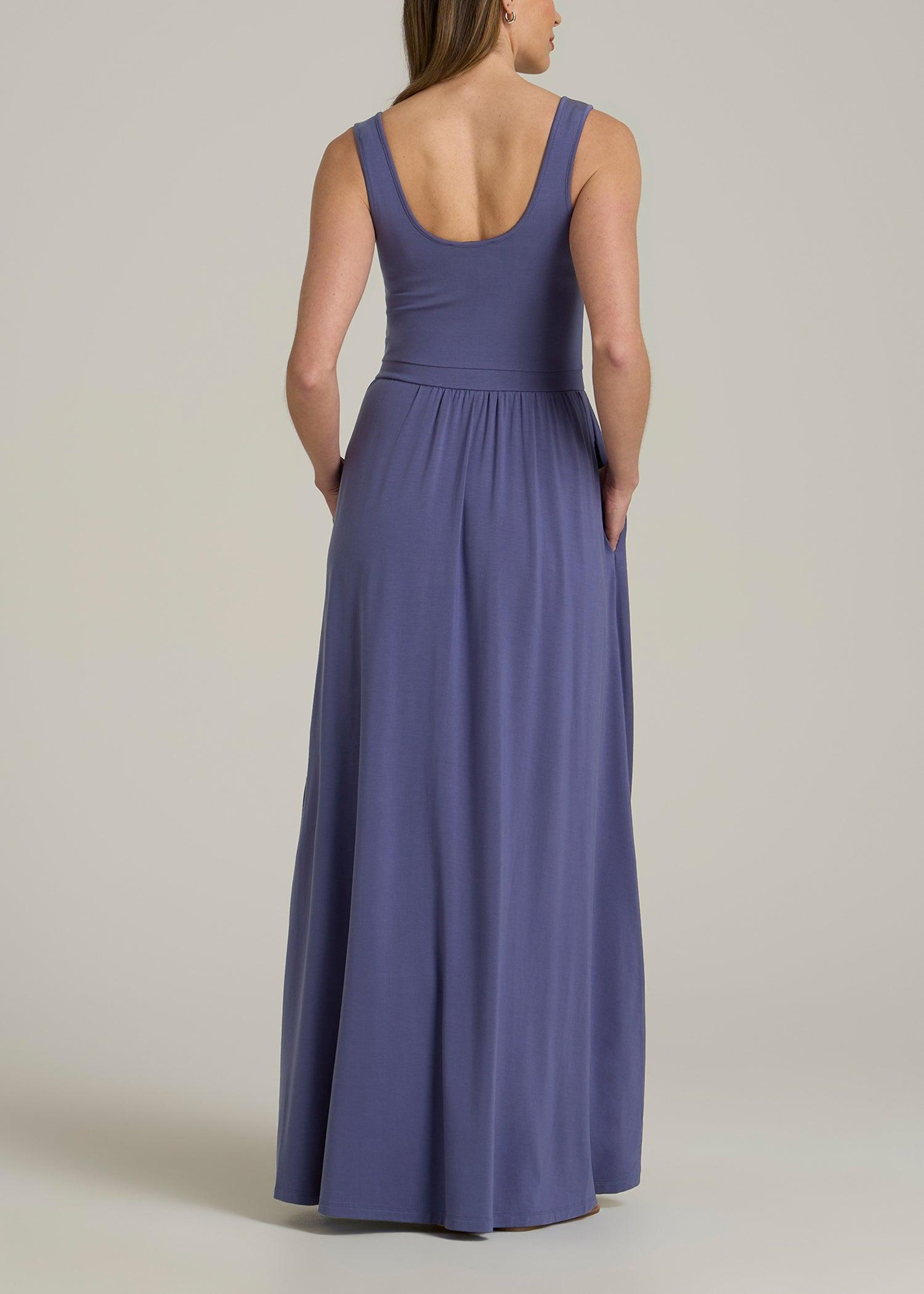 Jersey Tank Maxi Dress with Pockets for Tall Women in Future Dusk Female Product Image