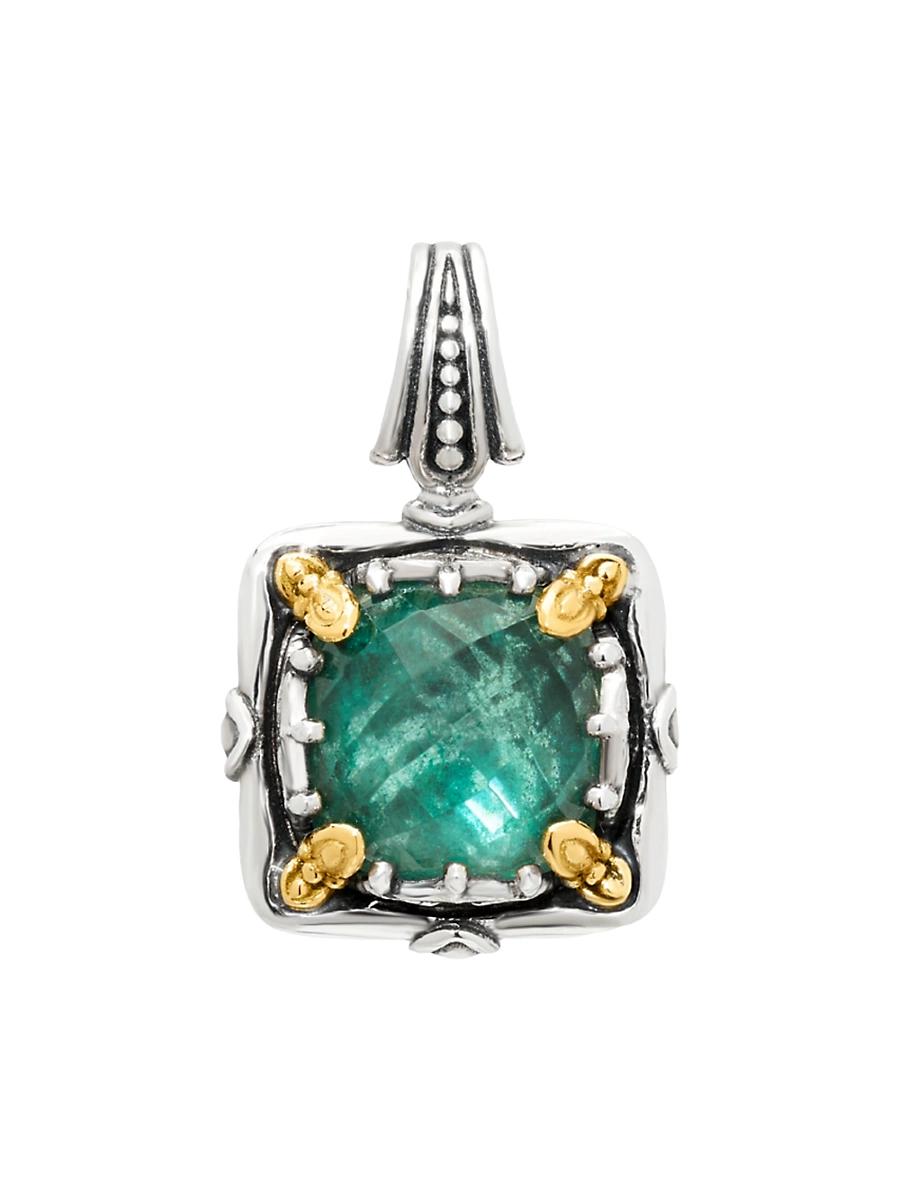 Womens Heirloom Sterling Silver, 18K Yellow Gold & Tulite Doublet Pendant Product Image