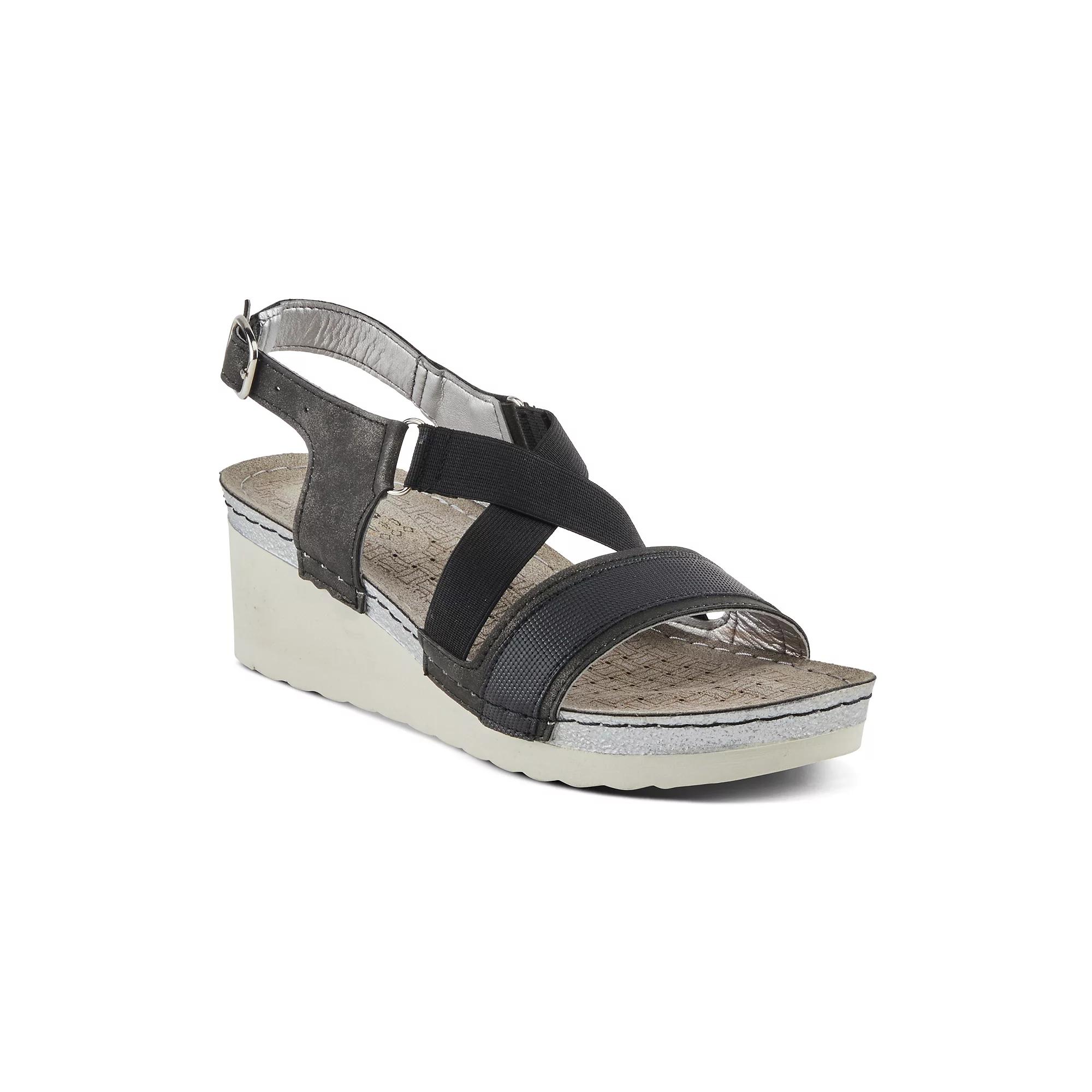 Women's Flexus by Spring Step Flexus Robynne Wedge Sandals, Size: 36, Black Product Image