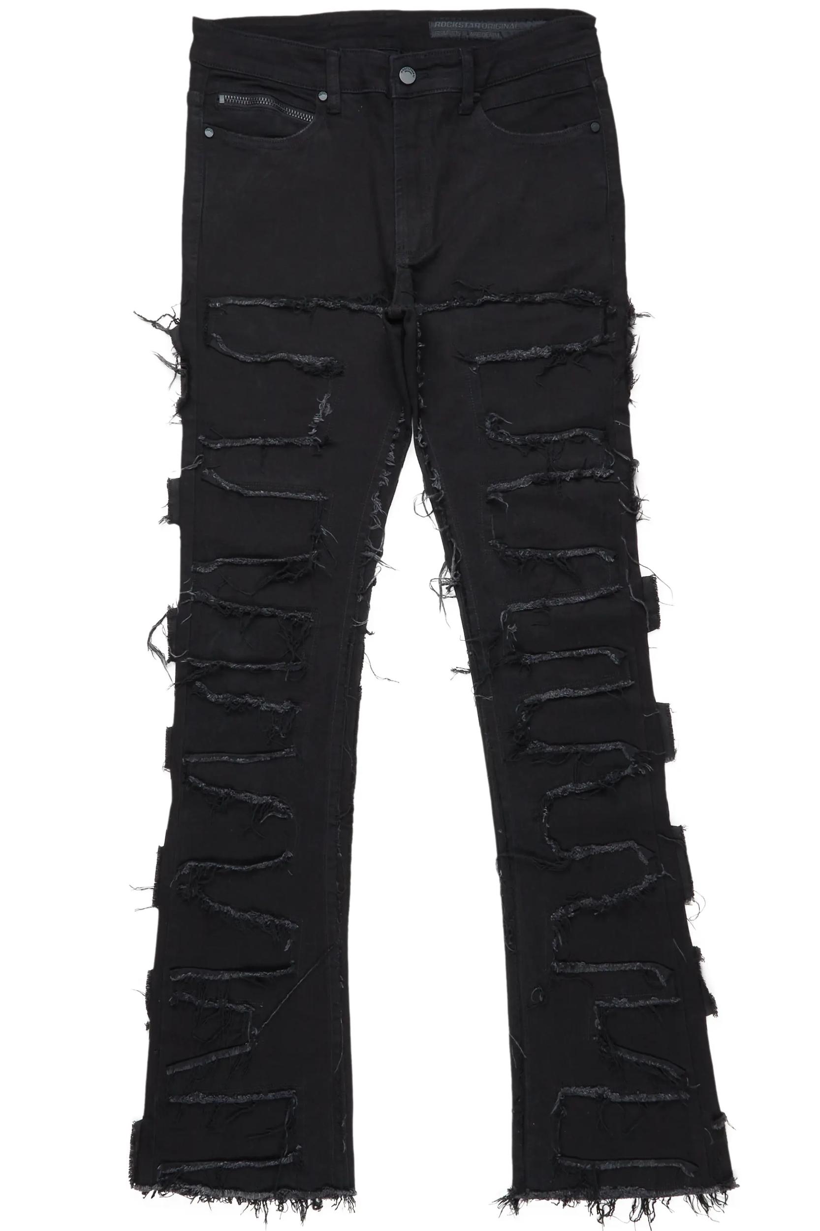 Shake Black Stacked Flare Jean Male Product Image