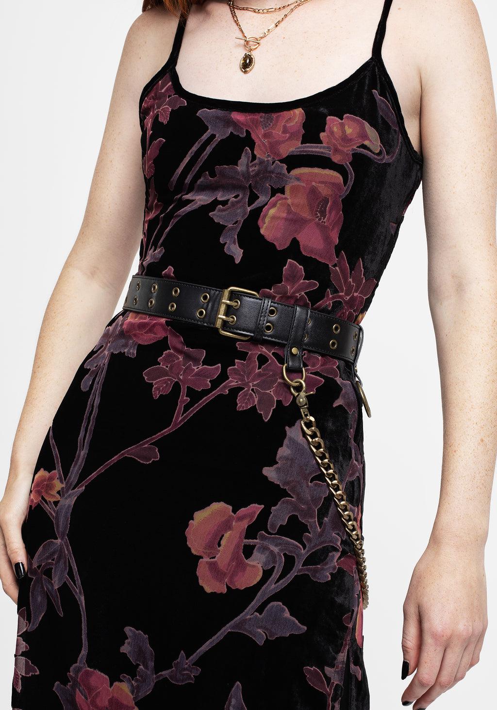 Fury Double Eyelet Chain Belt - Brass Product Image