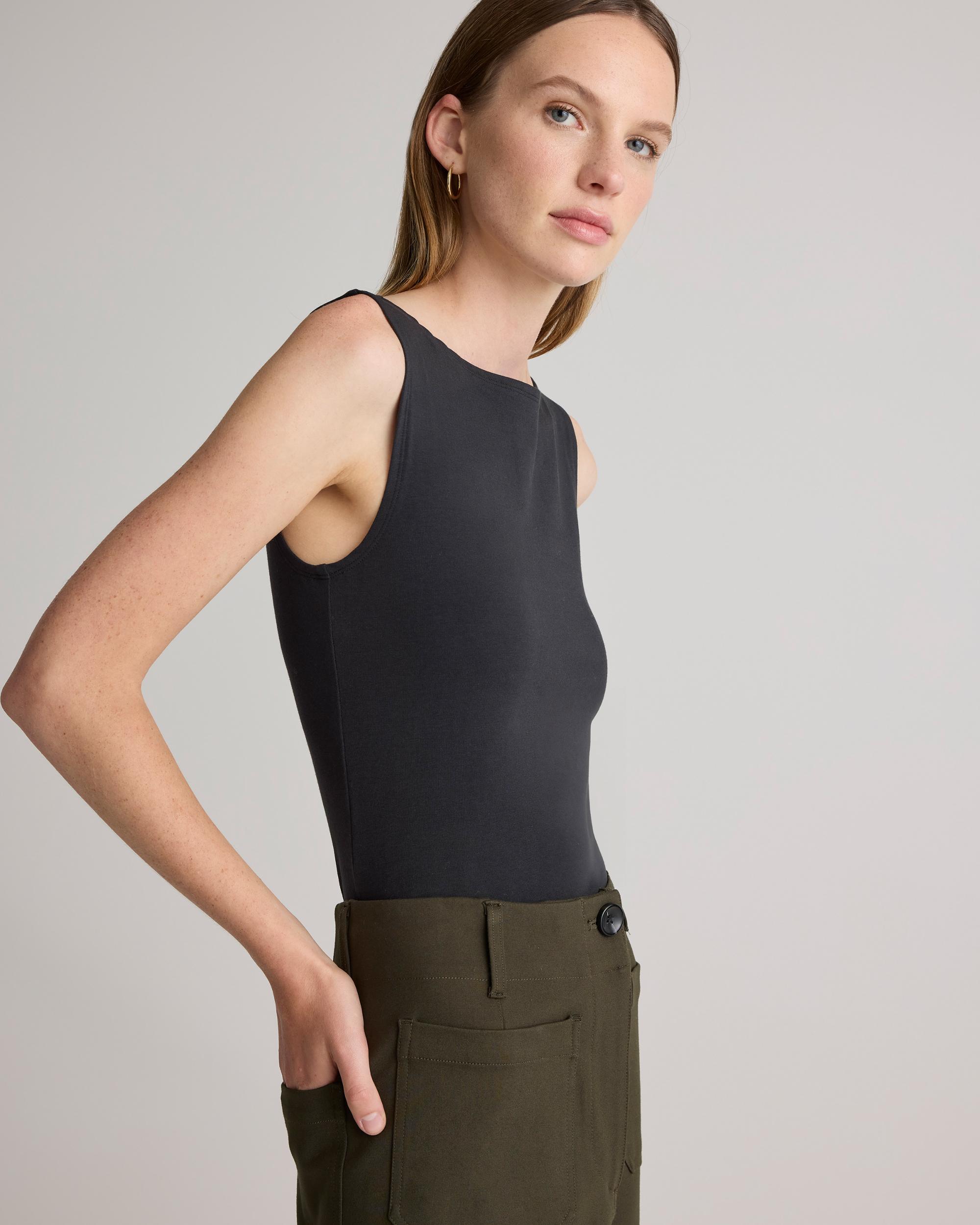 Quince | Women's Stretch Cotton Jersey Boat Neck Tank Top Organic Cotton Product Image