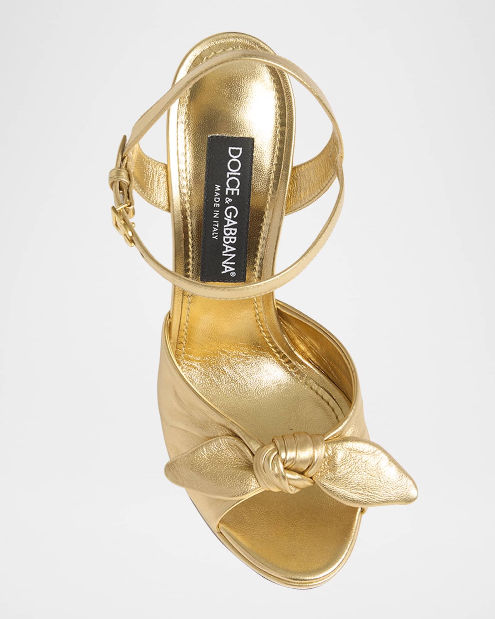 Metallic Knot Platform Sandals Product Image