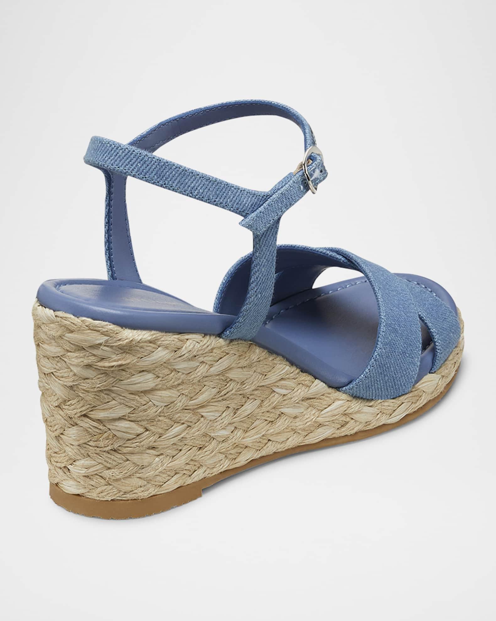 Dayna Denim Crisscross Wedge Espadrilles Product Image