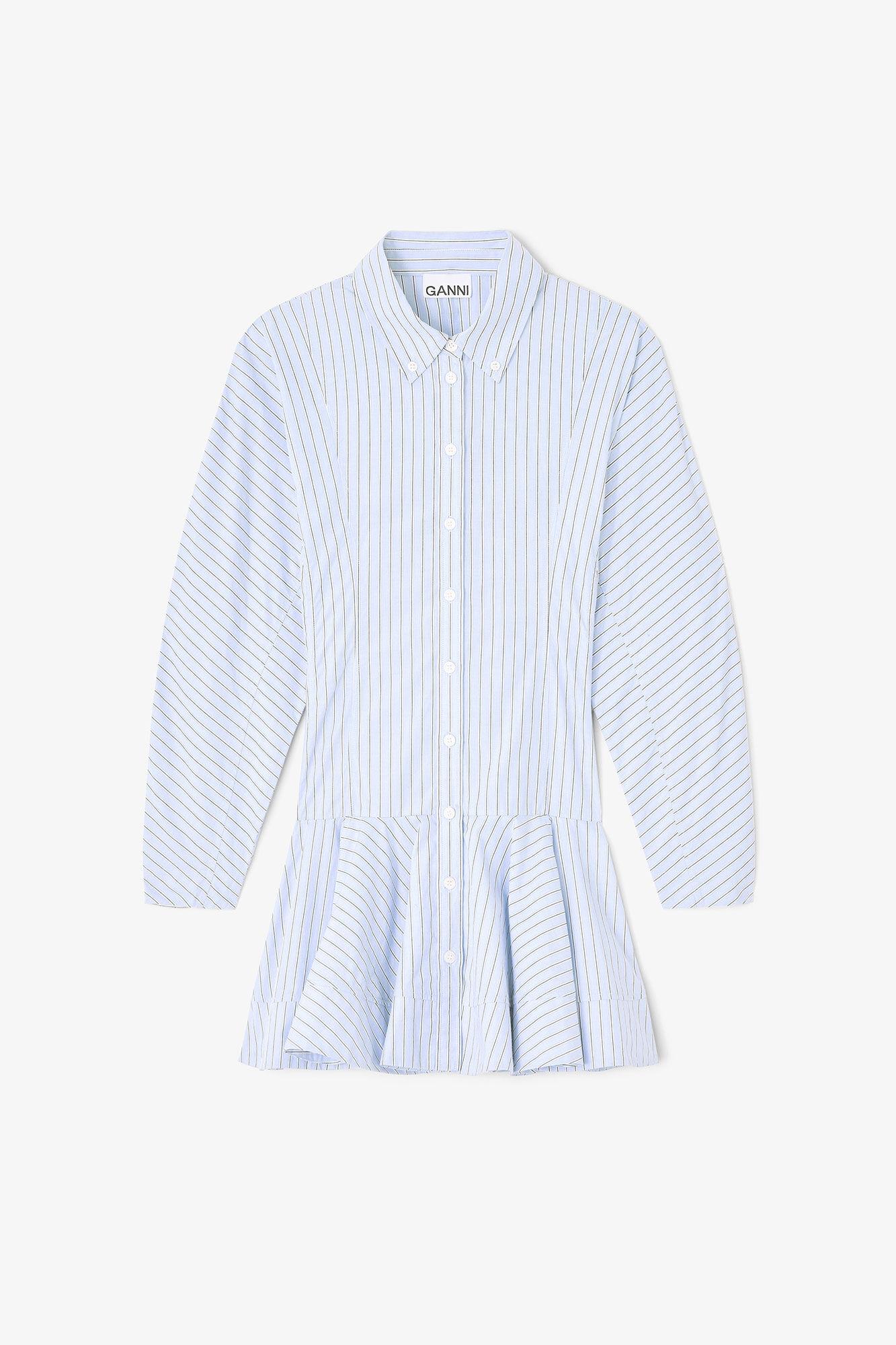 Blue Stripe Shirt Dress Product Image