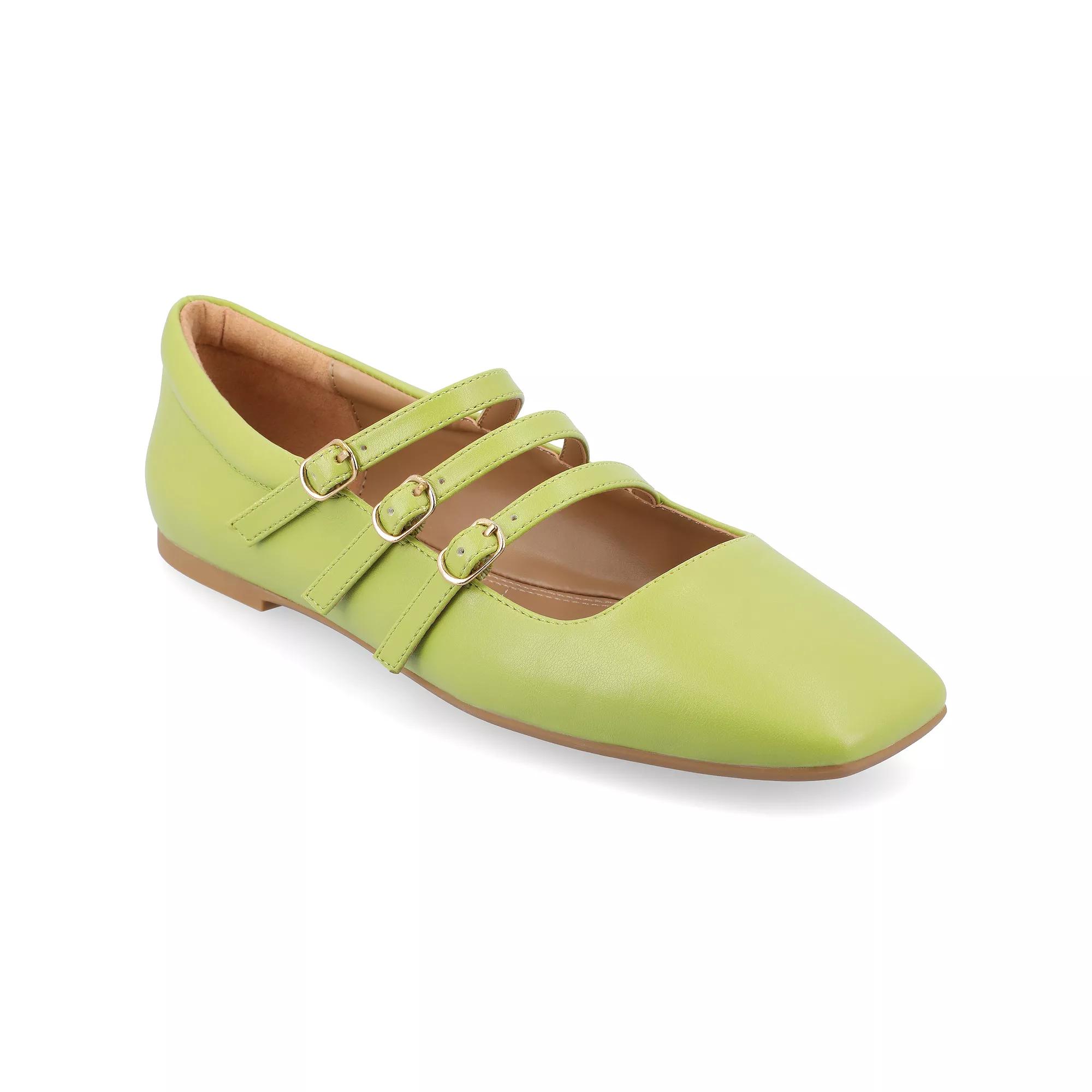 Journee Darlin Women's Multi Strap Square Toe Flats,  Product Image