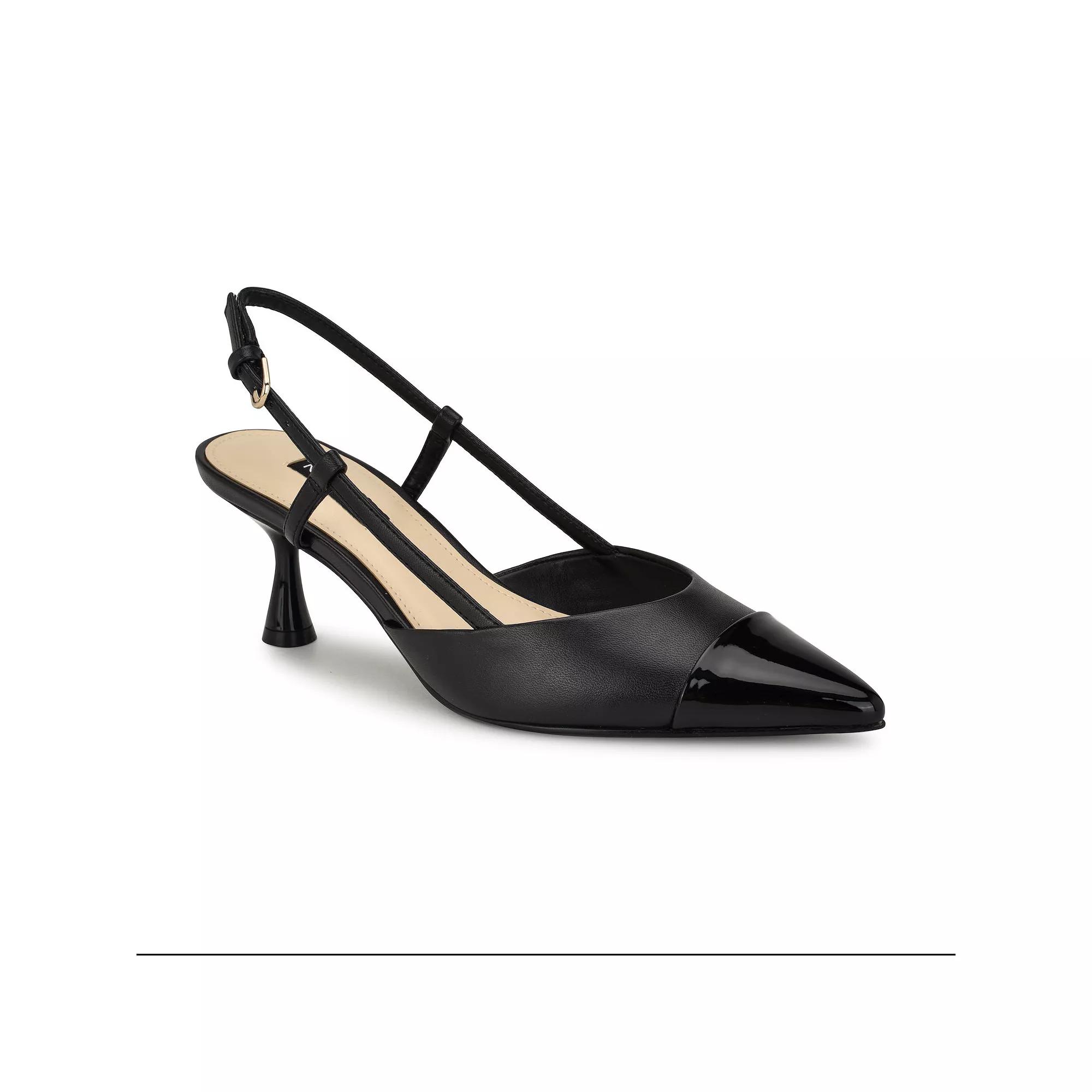 Nine West Rizzy Women's Pointy Toe Slingback Dress Pumps, Size: 11, Black Team Product Image