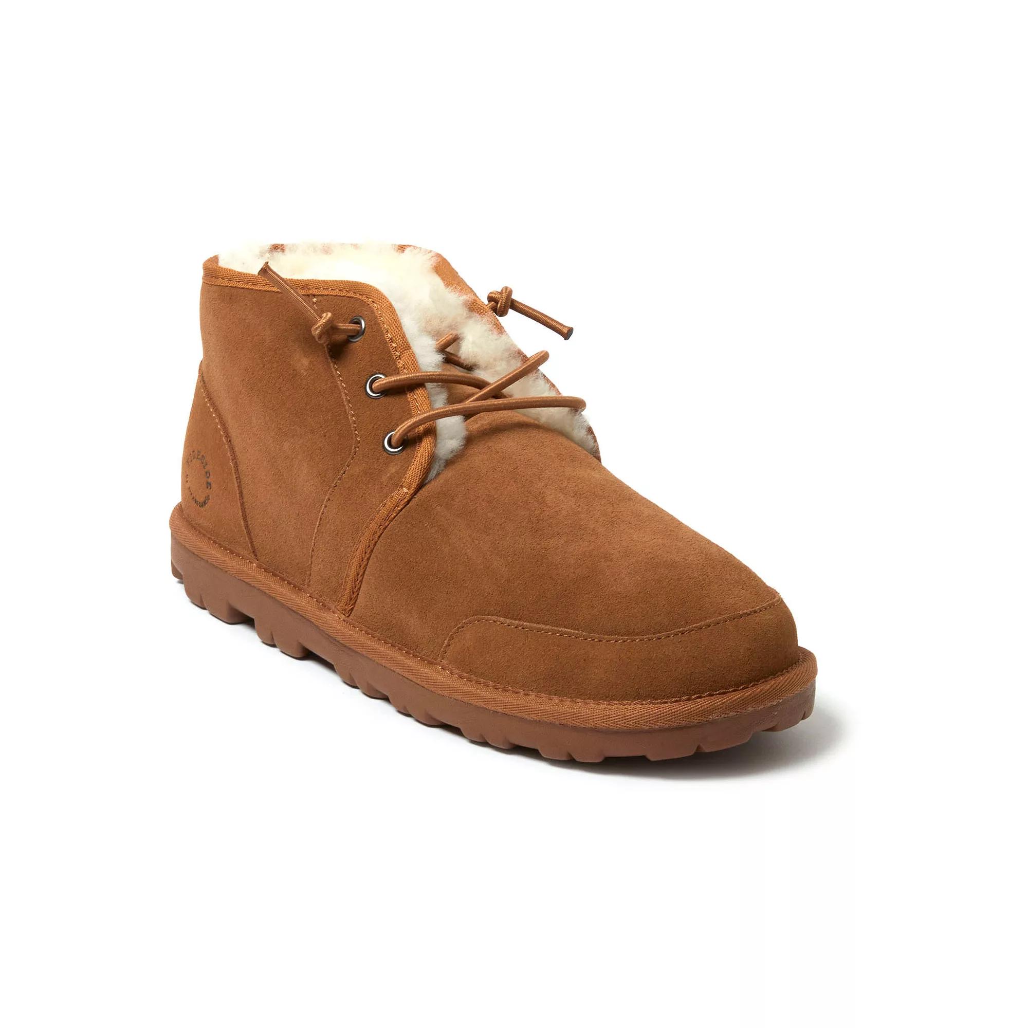 Fireside by Dearfoams Mens Shepparton Lace-Up Bootie Slippers Brown Product Image